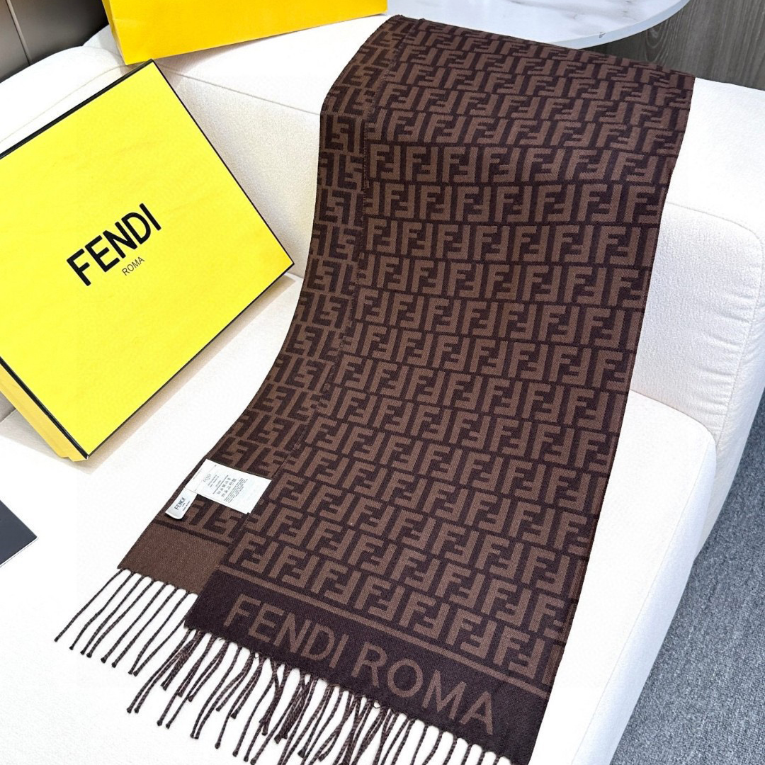 FENDI Designer Scarf Cashmere Scarf Women's Long Shawl Soft And Comfortable Luxury Double Sided Tassel Scarf Letter Tassel Shawl Unisex Scarf With Box