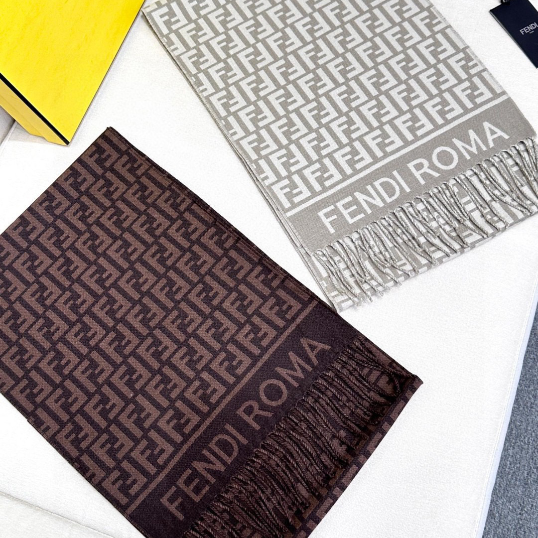 FENDI Designer Scarf Cashmere Scarf Women's Long Shawl Soft And Comfortable Luxury Double Sided Tassel Scarf Letter Tassel Shawl Unisex Scarf With Box