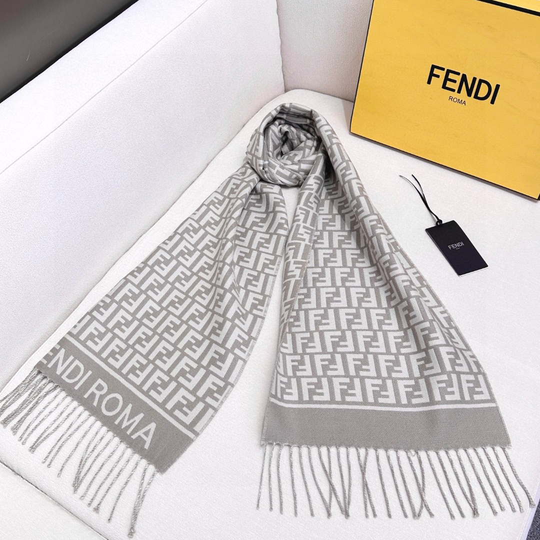 FENDI Designer Scarf Cashmere Scarf Women's Long Shawl Soft And Comfortable Luxury Double Sided Tassel Scarf Letter Tassel Shawl Unisex Scarf With Box