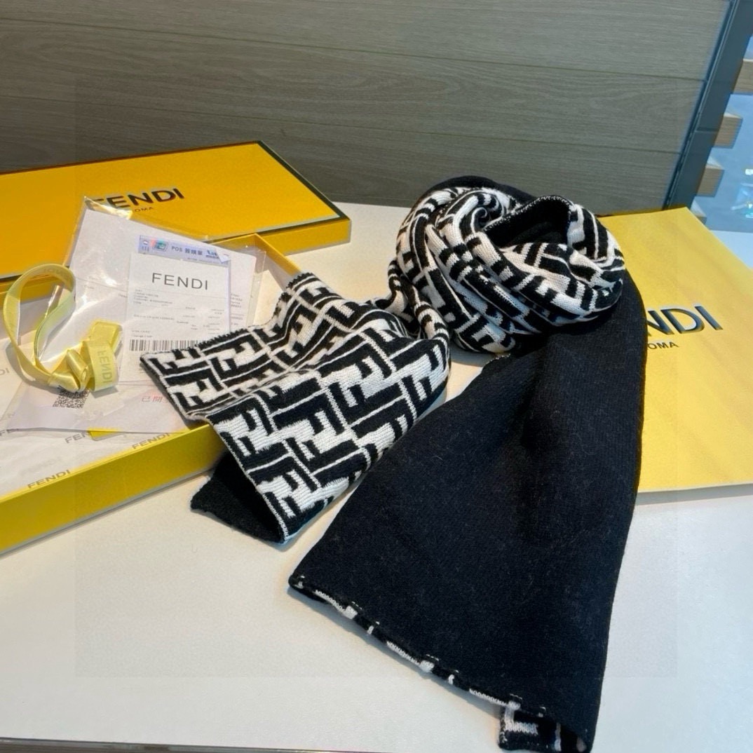 FENDI Designer Scarf Wool Scarfs Cashmere Scarf Men Women Designer Classic Letter Pattern Pashmina Shawl Scarves With Box