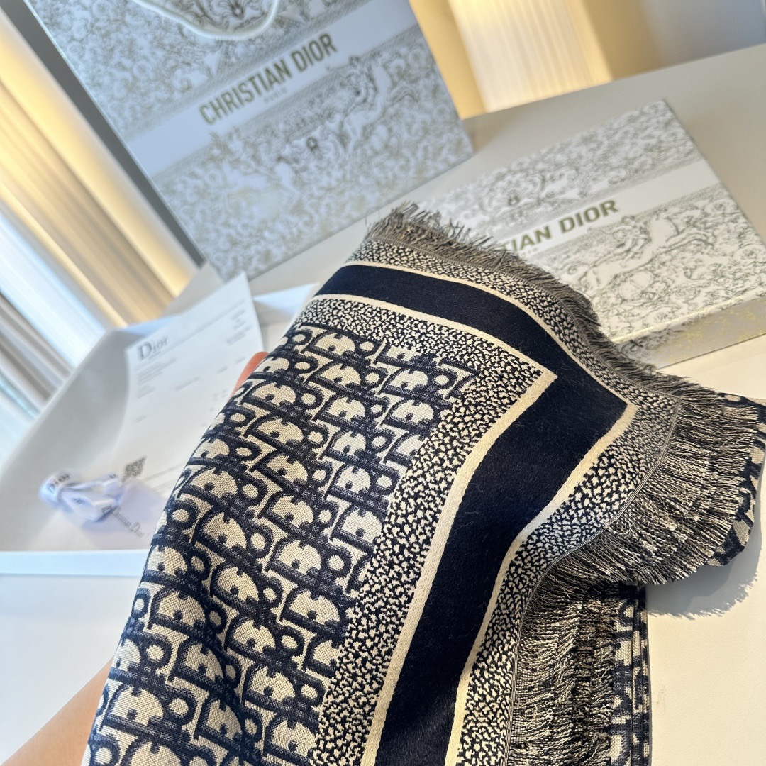 Dior Designer Scarf Wool Scarfs Cashmere Scarf Men Women Designer Classic Letter Pattern Pashmina Shawl Scarves With Box
