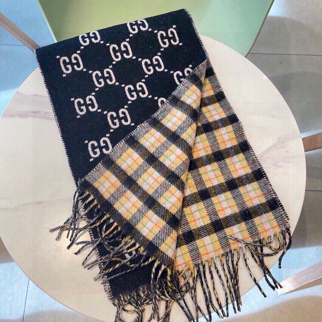 Gucci Designer Scarf Cashmere Scarf Women's Long Shawl Soft And Comfortable Luxury Double Sided Tassel Scarf Letter Tassel Shawl Unisex Scarf With Box