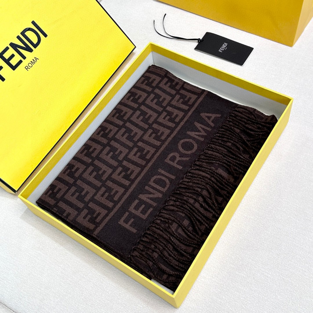 FENDI Designer Scarf Cashmere Scarf Women's Long Shawl Soft And Comfortable Luxury Double Sided Tassel Scarf Letter Tassel Shawl Unisex Scarf With Box