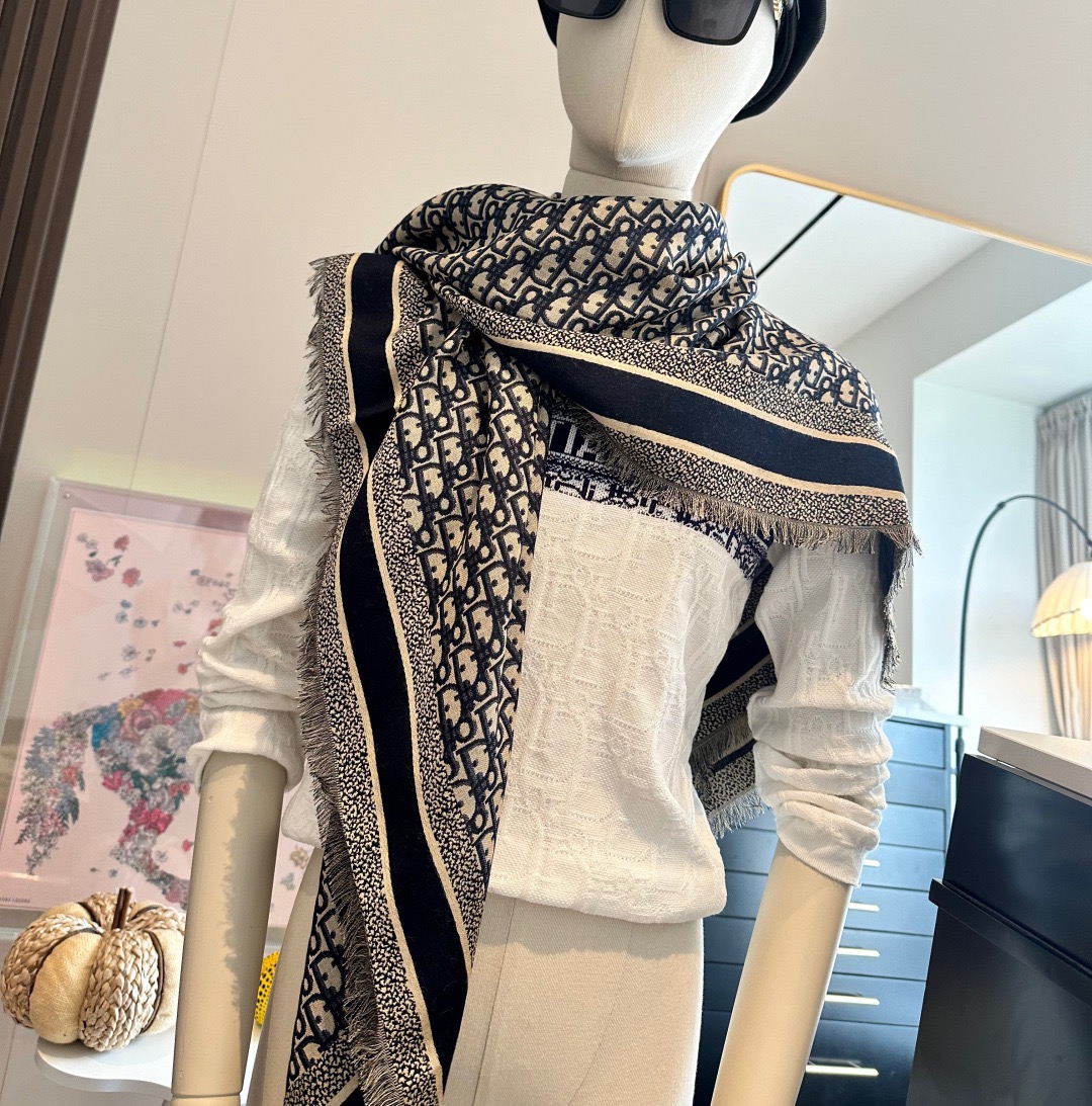 Dior Designer Scarf Wool Scarfs Cashmere Scarf Men Women Designer Classic Letter Pattern Pashmina Shawl Scarves With Box