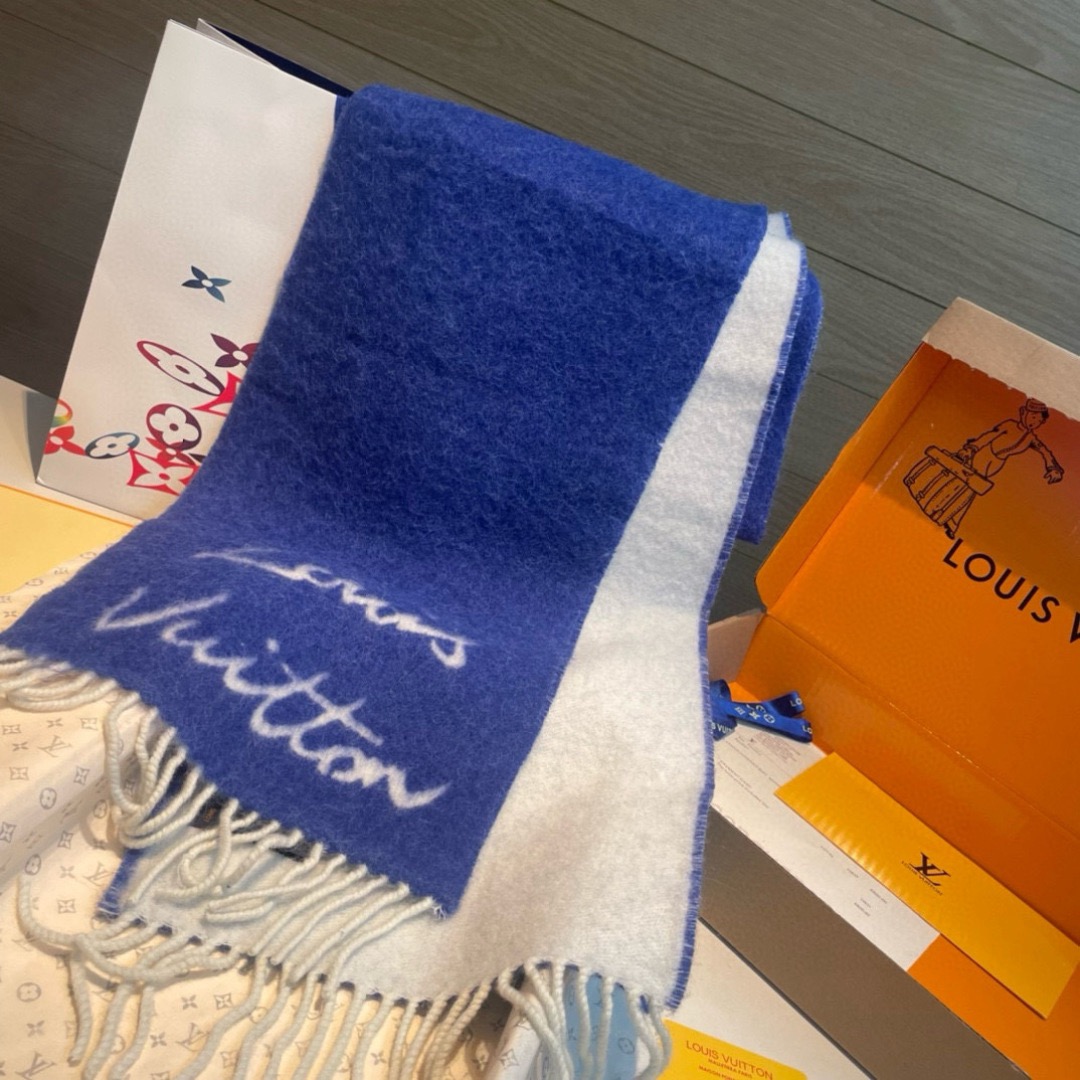 LV Designer Scarf Cashmere Scarf Women's Long Shawl Soft And Comfortable Luxury Double Sided Tassel Scarf Letter Tassel Shawl Unisex Scarf With Box
