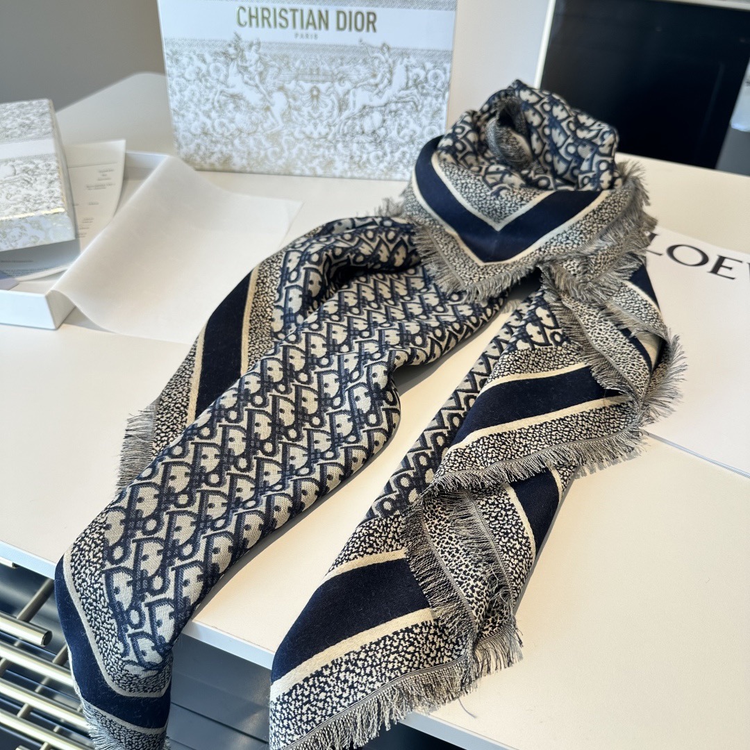 Dior Designer Scarf Wool Scarfs Cashmere Scarf Men Women Designer Classic Letter Pattern Pashmina Shawl Scarves With Box