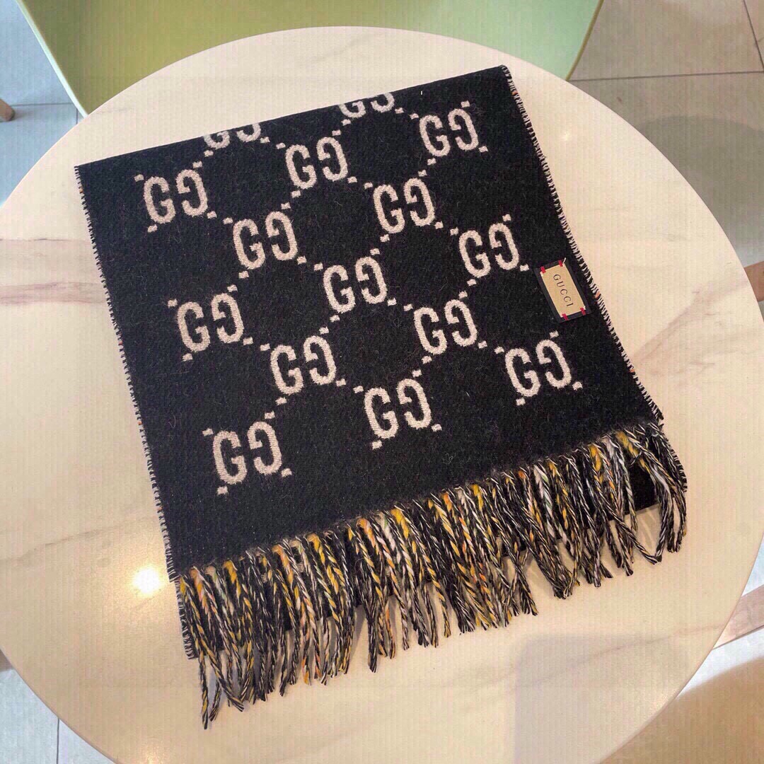 Gucci Designer Scarf Cashmere Scarf Women's Long Shawl Soft And Comfortable Luxury Double Sided Tassel Scarf Letter Tassel Shawl Unisex Scarf With Box