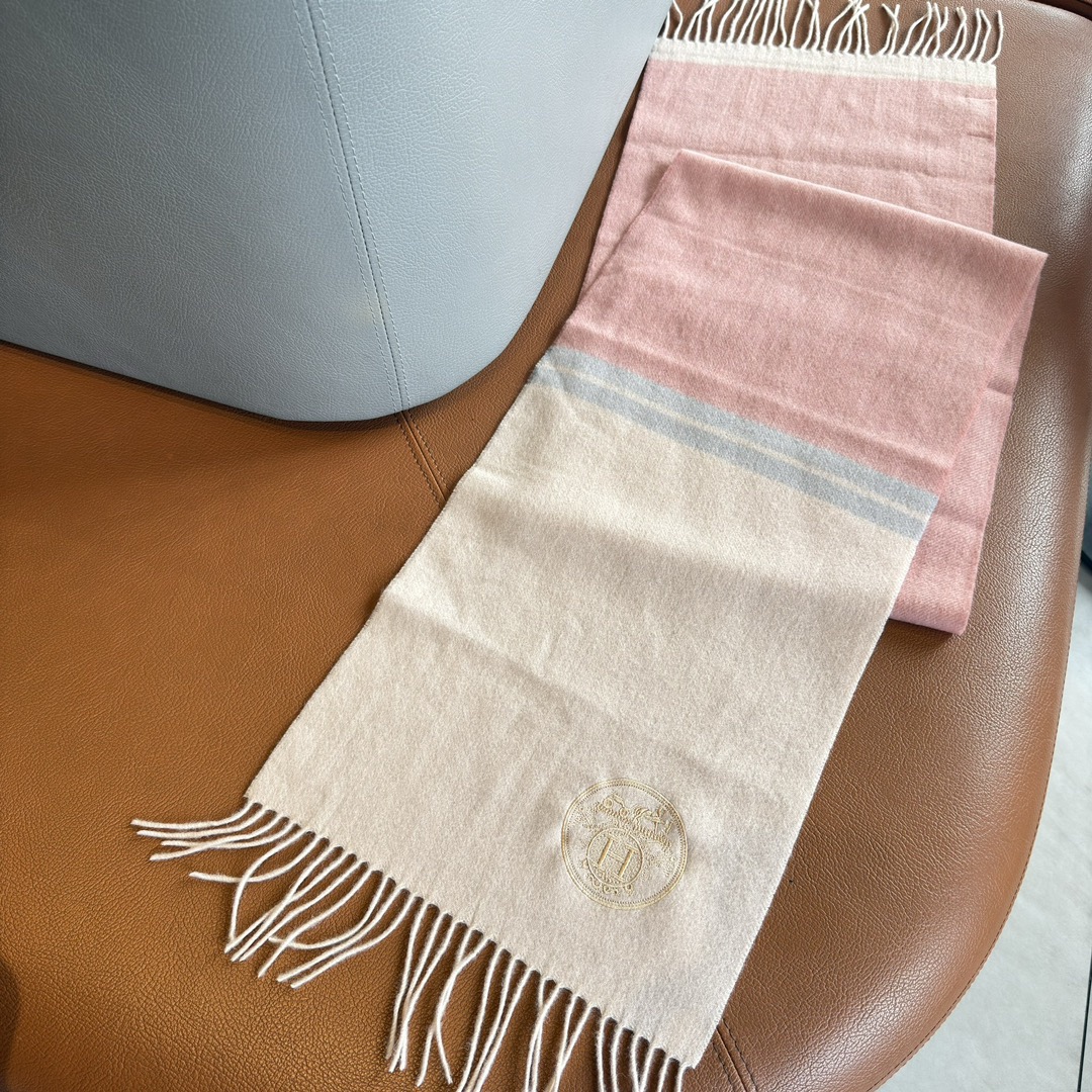 Hermes Designer Silk Scarf For Women Luxurious Scarf High End Classic Solid Pattern Designer Shawl Scarves New Gift Easy To Match Soft Touch Color-Blocking Fringed Edges With Box