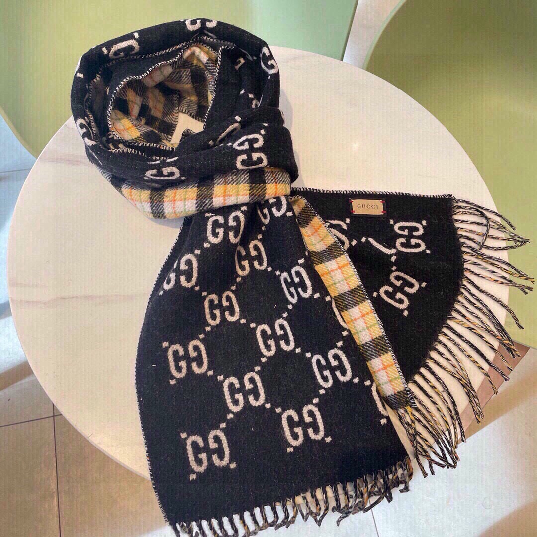 Gucci Designer Scarf Cashmere Scarf Women's Long Shawl Soft And Comfortable Luxury Double Sided Tassel Scarf Letter Tassel Shawl Unisex Scarf With Box