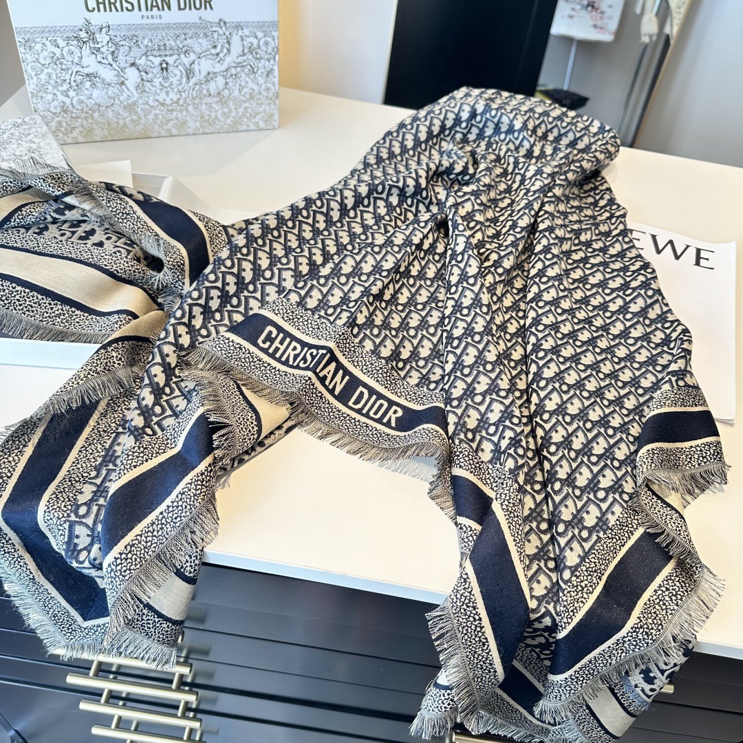 Dior Designer Scarf Wool Scarfs Cashmere Scarf Men Women Designer Classic Letter Pattern Pashmina Shawl Scarves With Box