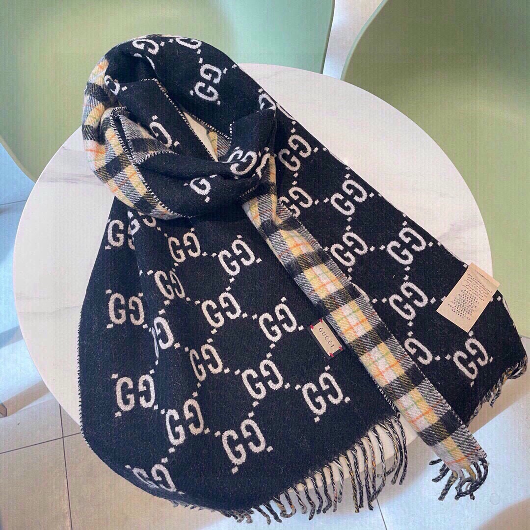 Gucci Designer Scarf Cashmere Scarf Women's Long Shawl Soft And Comfortable Luxury Double Sided Tassel Scarf Letter Tassel Shawl Unisex Scarf With Box