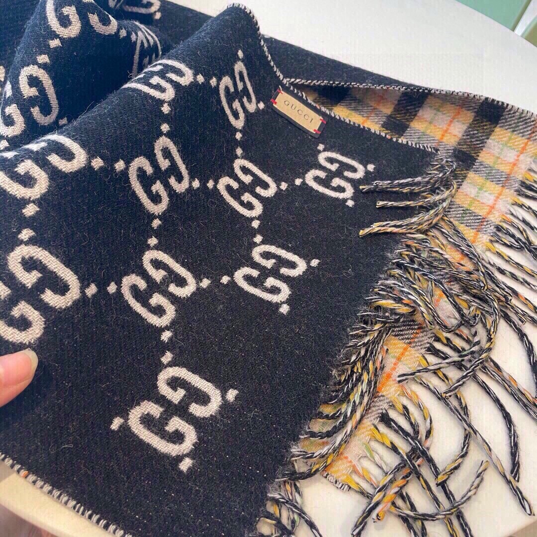 Gucci Designer Scarf Cashmere Scarf Women's Long Shawl Soft And Comfortable Luxury Double Sided Tassel Scarf Letter Tassel Shawl Unisex Scarf With Box