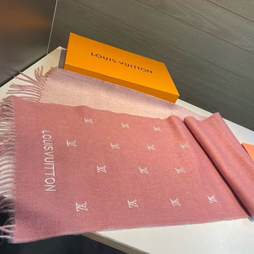 LV Designer Scarf Cashmere Scarf Women's Long Shawl Soft And Comfortable Luxury Double Sided Tassel Scarf Letter Tassel Shawl Unisex Scarf With Box