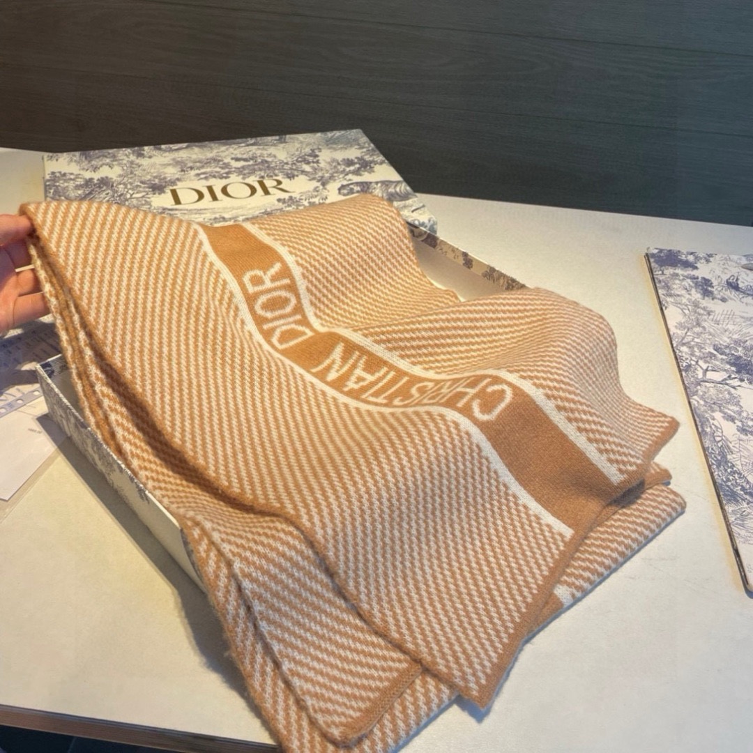 Dior Designer Scarf Wool Scarfs Cashmere Scarf Men Women Designer Classic Stripes Pattern Pashmina Shawl Scarves With Box