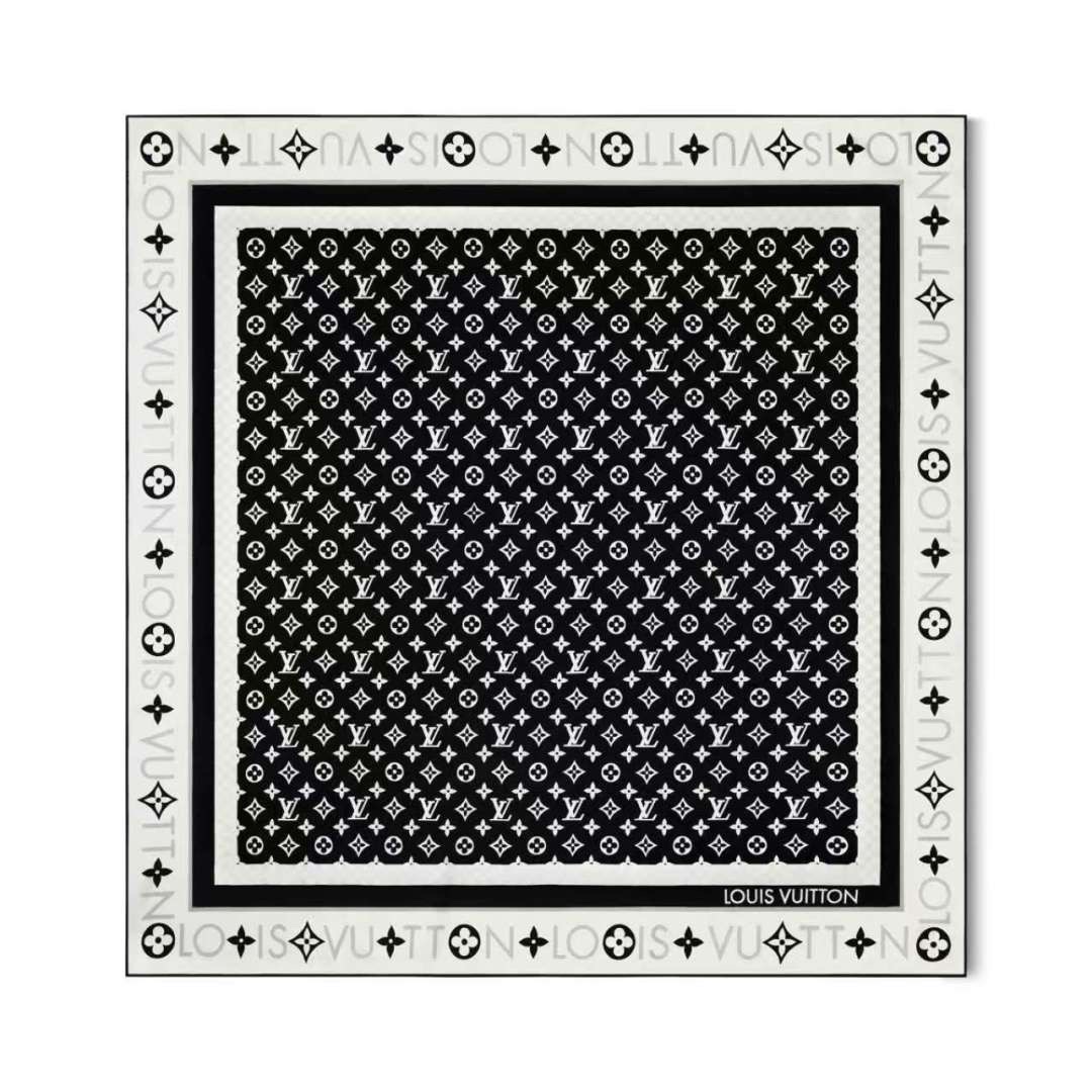 LV Designers Women Silk Fashion Square Scarves Miniature Monogram Pattern Background Luxe Shawl Silk Unisex Scarf With Box