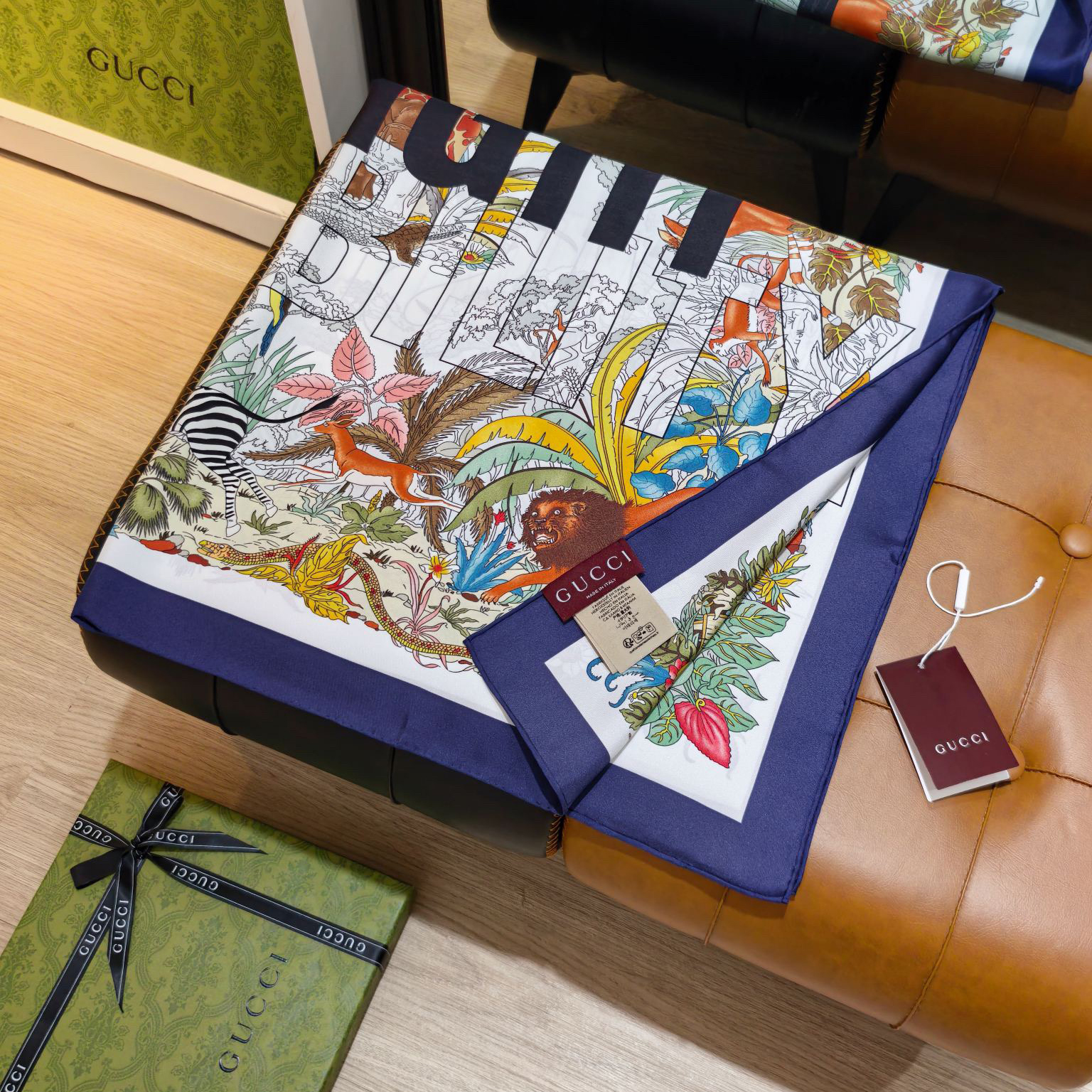 Gucci Designer Silk Scarf For Women Luxurious Scarf High End Classic Print Pattern Designer Shawl Scarves New Gift Easy To Match Soft Touch Fringed Edges With Box