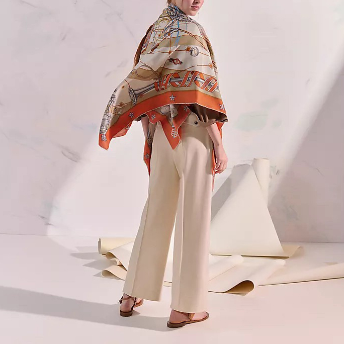 Hermes Designer Silk Scarf For Women Luxurious Scarf High End Classic Print Pattern Designer Shawl Scarves New Gift Easy To Match Soft Touch Fringed Edges With Box