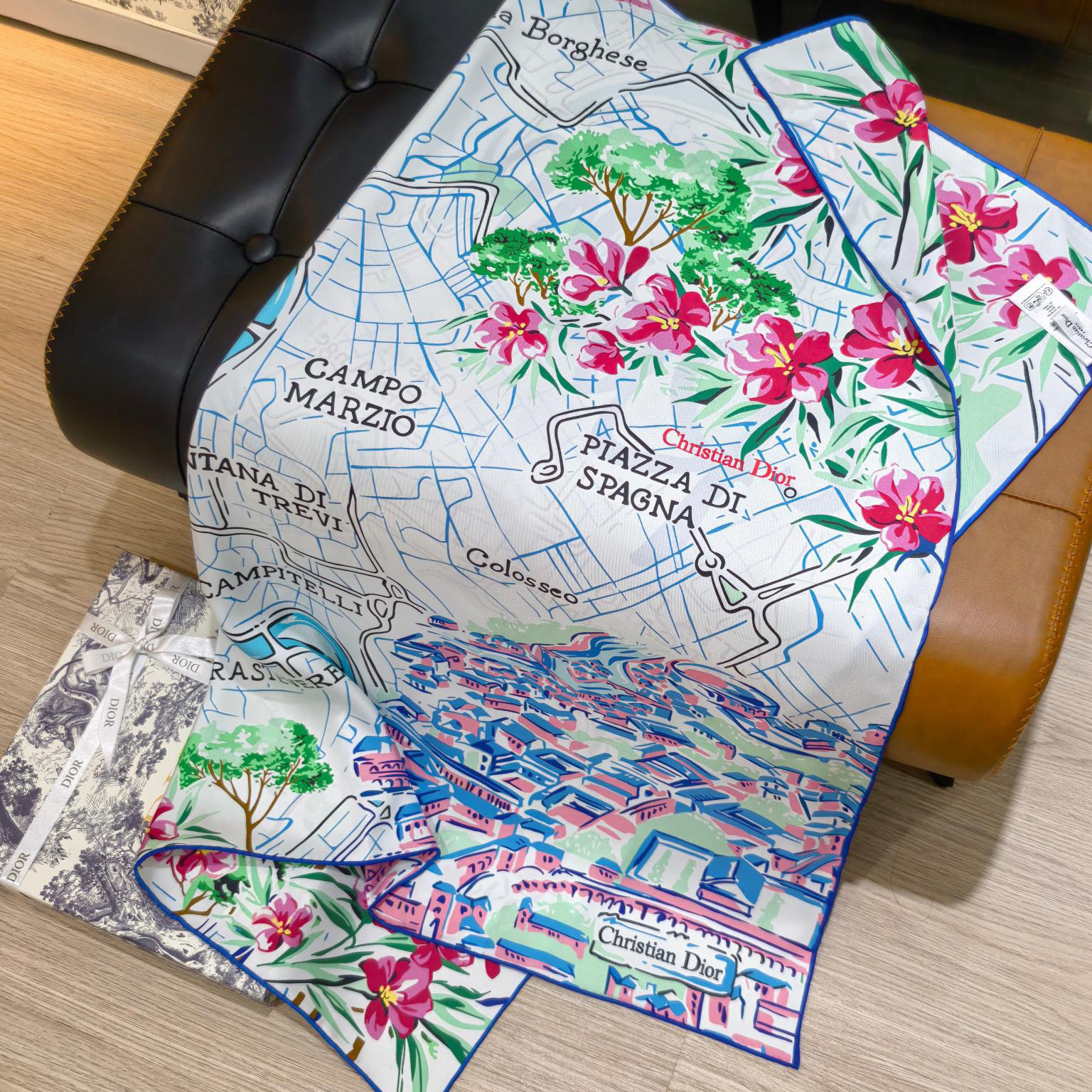 Dior Designer Silk Scarf For Women Luxurious Scarf High End Classic Print Pattern Designer Shawl Scarves New Gift Easy To Match Soft Touch Fringed Edges With Box