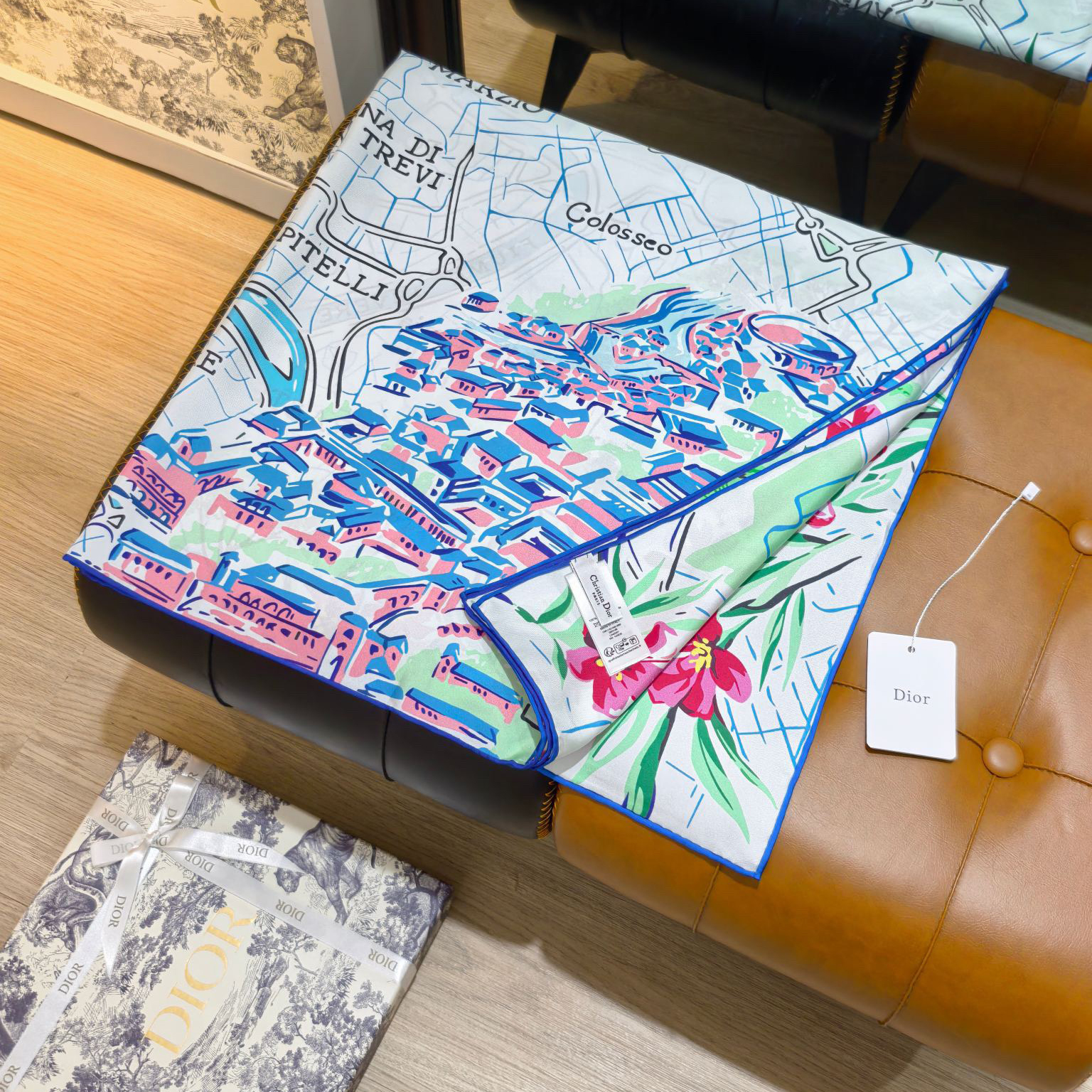 Dior Designer Silk Scarf For Women Luxurious Scarf High End Classic Print Pattern Designer Shawl Scarves New Gift Easy To Match Soft Touch Fringed Edges With Box