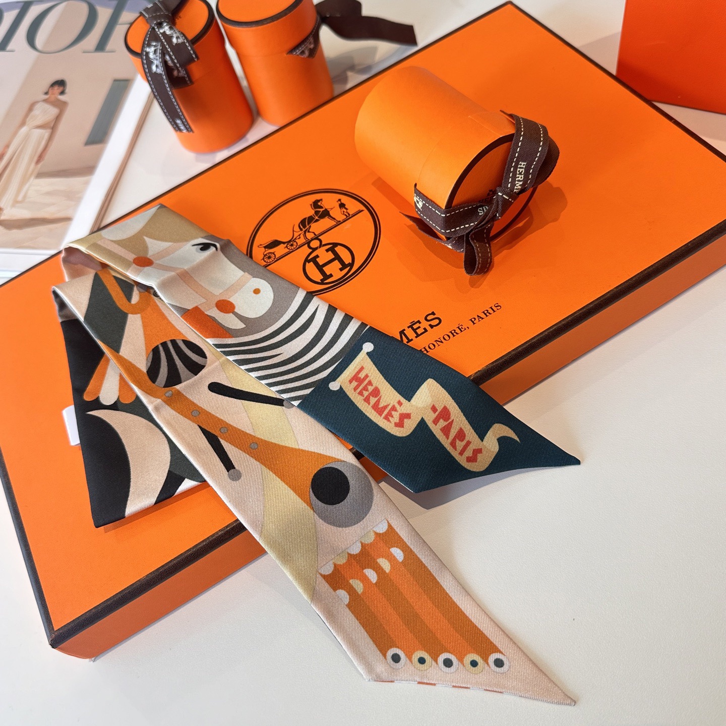 Hermes Womens Fashion Silk Scarf Designer Scarves Printed Bag Scarfs Hair Thin Scarves Neck Tie Womens Scarves Luxury Headband Long Handle Bag Accessories With Box