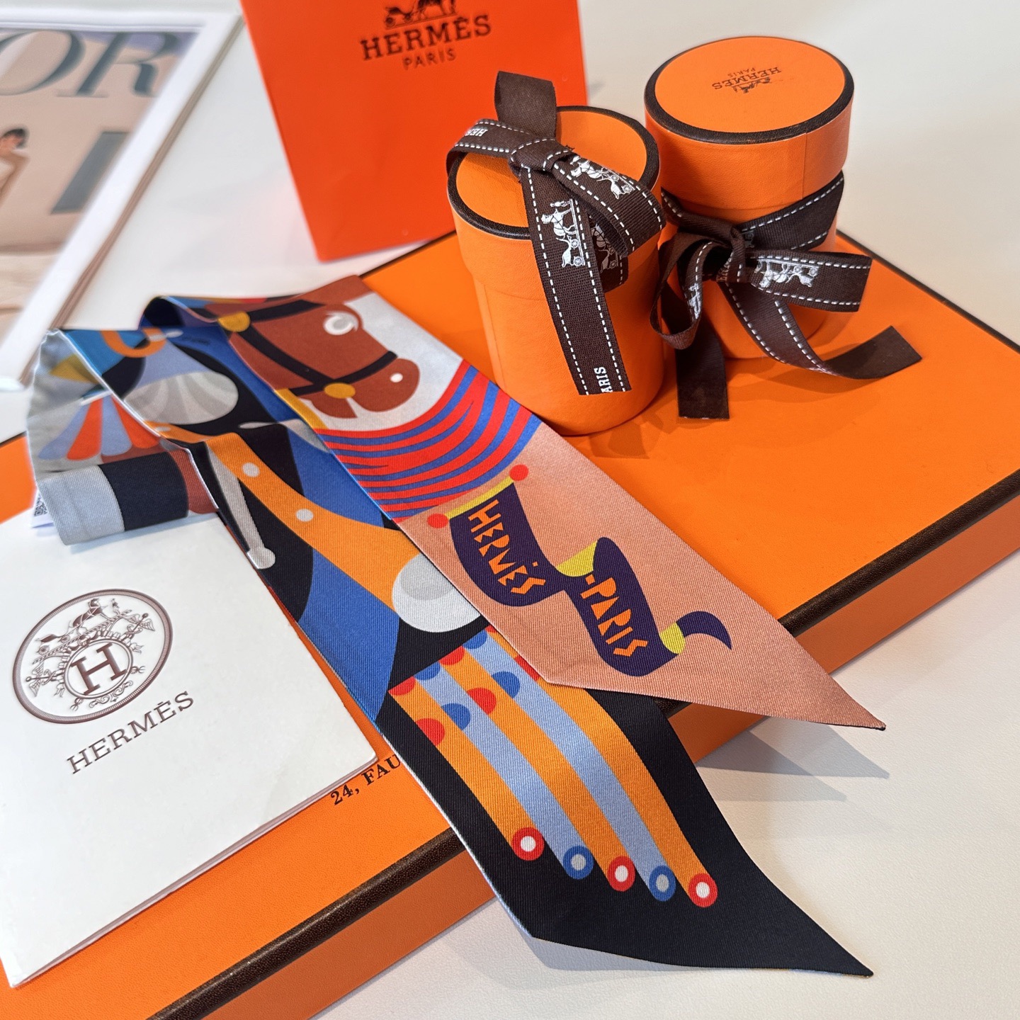 Hermes Womens Fashion Silk Scarf Designer Scarves Printed Bag Scarfs Hair Thin Scarves Neck Tie Womens Scarves Luxury Headband Long Handle Bag Accessories With Box