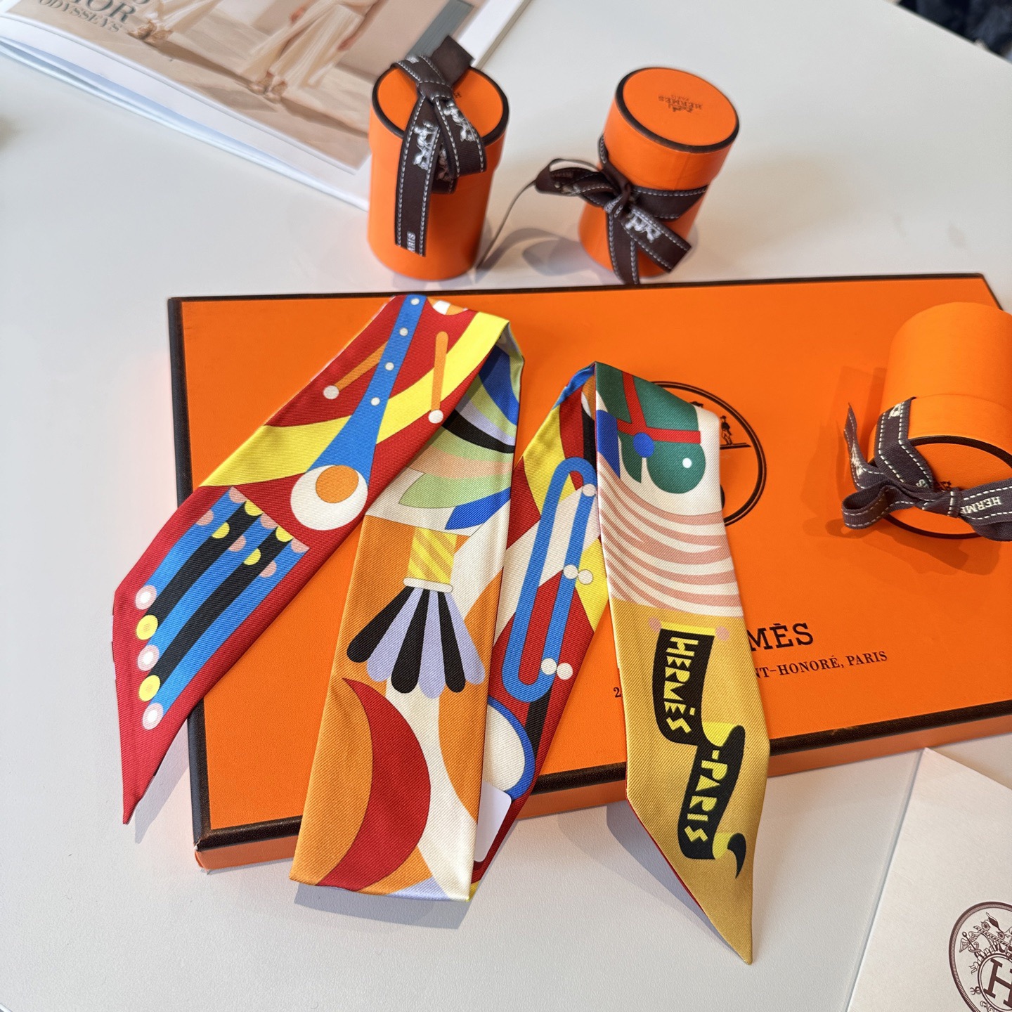 Hermes Womens Fashion Silk Scarf Designer Scarves Printed Bag Scarfs Hair Thin Scarves Neck Tie Womens Scarves Luxury Headband Long Handle Bag Accessories With Box