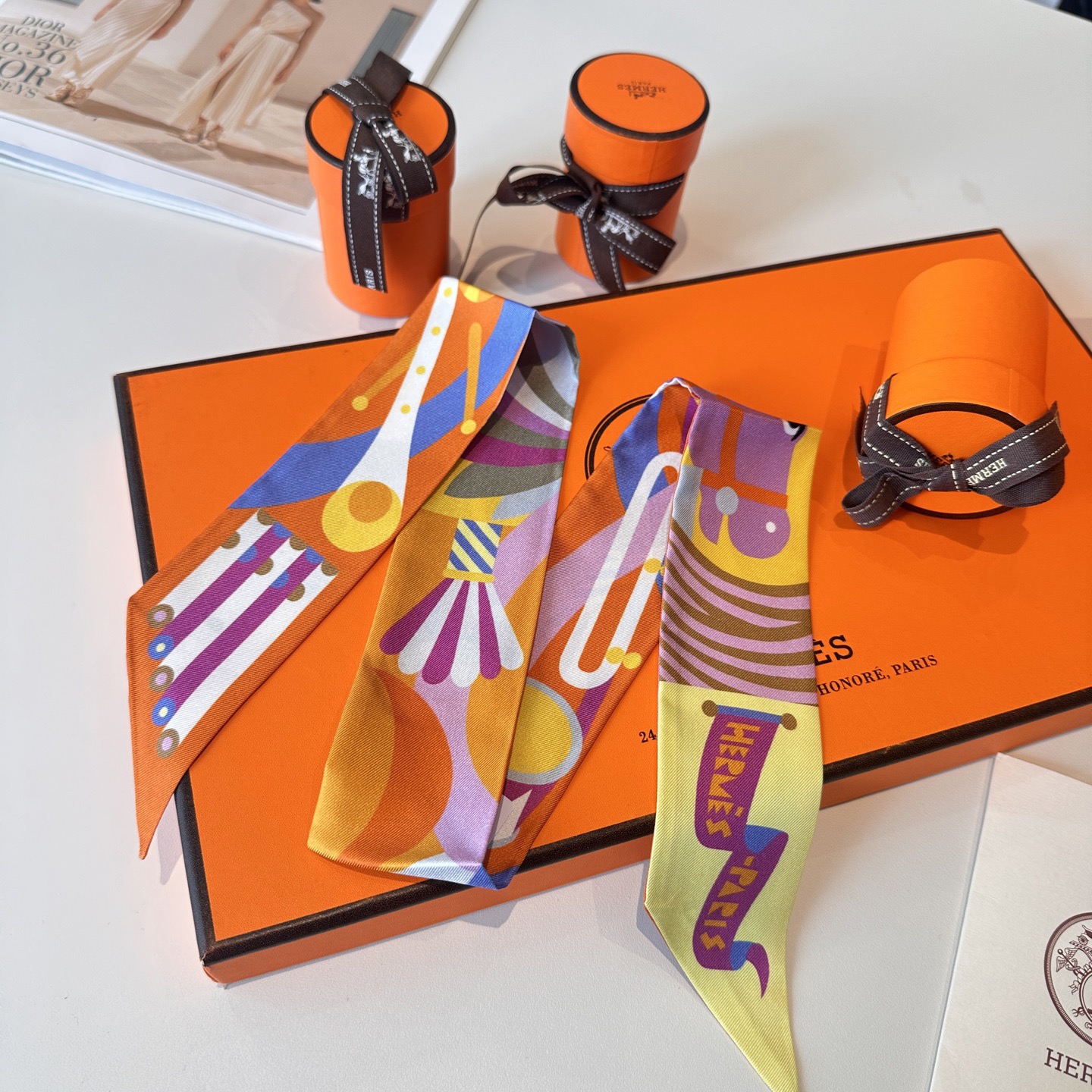 Hermes Womens Fashion Silk Scarf Designer Scarves Printed Bag Scarfs Hair Thin Scarves Neck Tie Womens Scarves Luxury Headband Long Handle Bag Accessories With Box