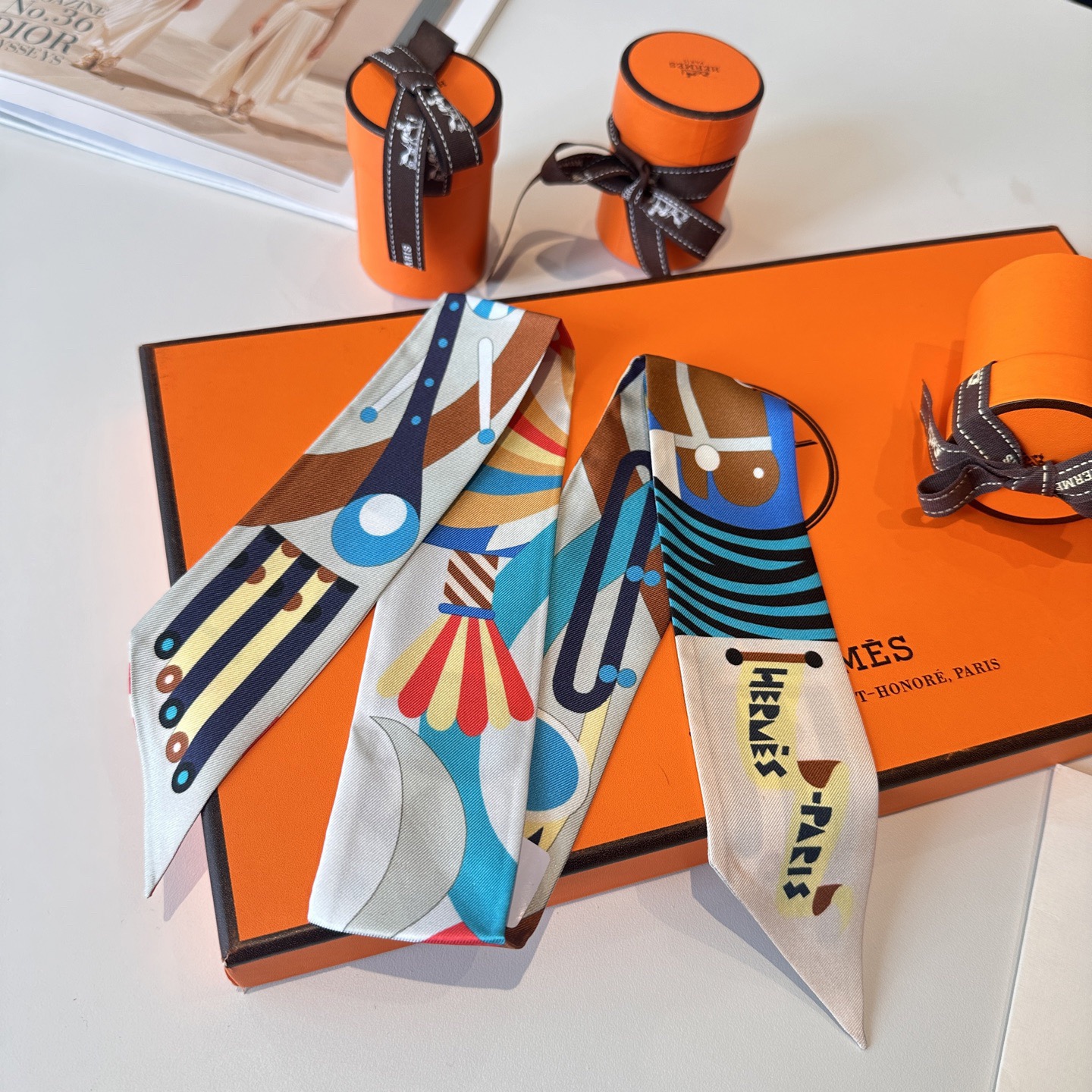 Hermes Womens Fashion Silk Scarf Designer Scarves Printed Bag Scarfs Hair Thin Scarves Neck Tie Womens Scarves Luxury Headband Long Handle Bag Accessories With Box