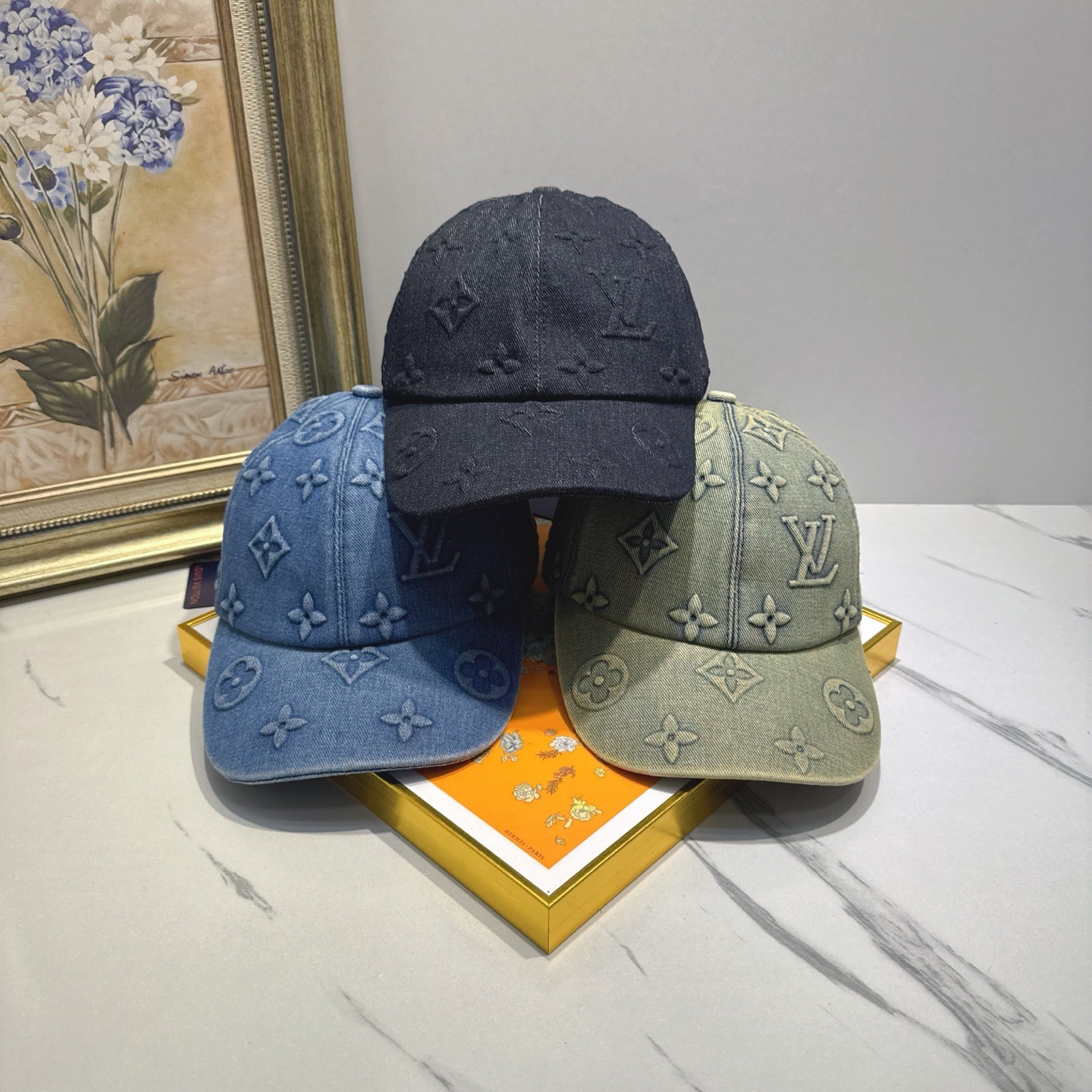 LV Luxury Designer Fashion Letter Denim Emboss Baseball Cap Men And Women Sports Street Caps Forward Caps Sun Prevent Baseball Cap Outdoor Hat For Men Casquette Adjustable To Fit Hats With Box