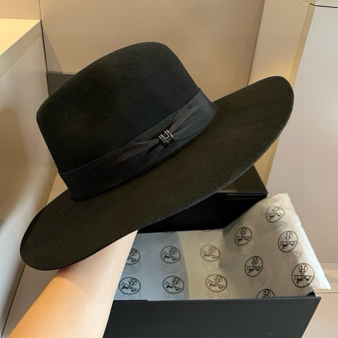 Hermes Wide Brim Hats Designer Women Big Brim Hat Unisex Womens Felt Hat Vintage Jazz Mens Hat Outdoor Dress Hat With Box