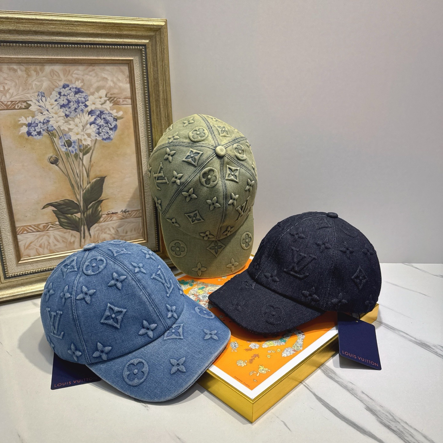 LV Luxury Designer Fashion Letter Denim Emboss Baseball Cap Men And Women Sports Street Caps Forward Caps Sun Prevent Baseball Cap Outdoor Hat For Men Casquette Adjustable To Fit Hats With Box