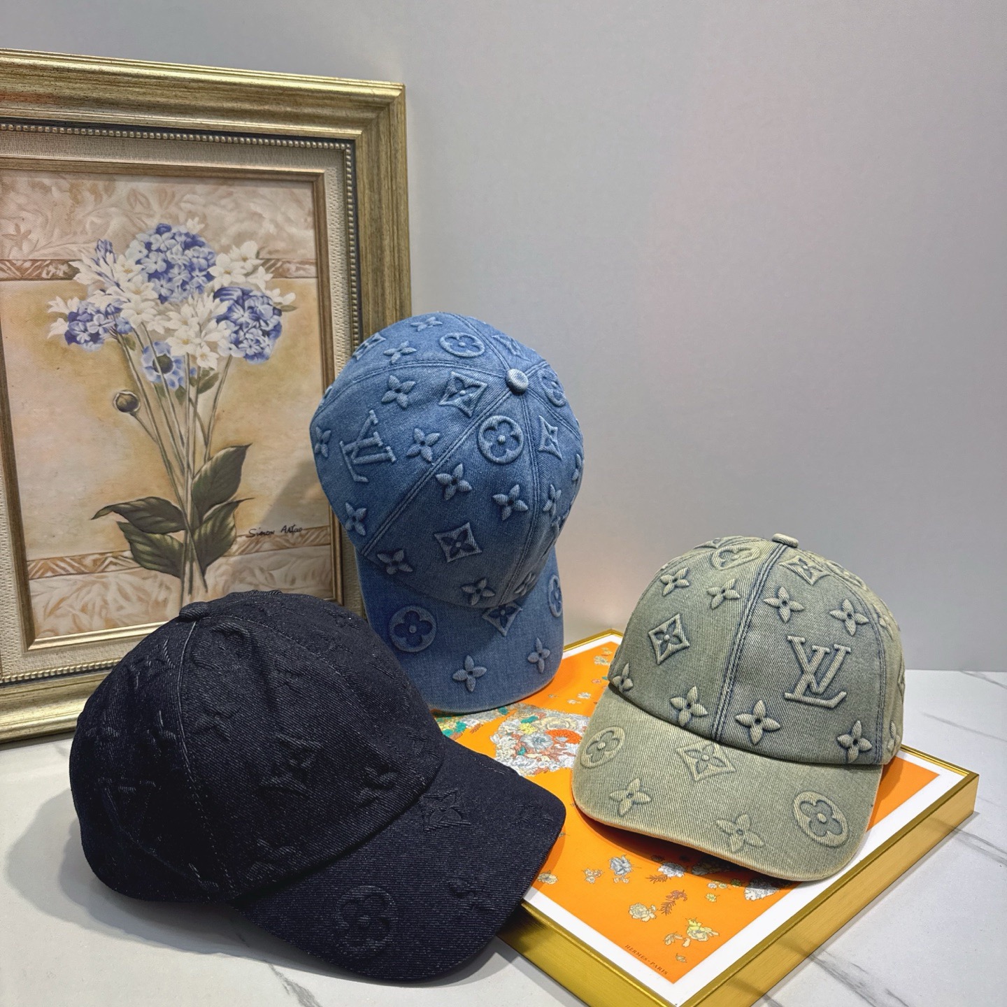 LV Luxury Designer Fashion Letter Denim Emboss Baseball Cap Men And Women Sports Street Caps Forward Caps Sun Prevent Baseball Cap Outdoor Hat For Men Casquette Adjustable To Fit Hats With Box