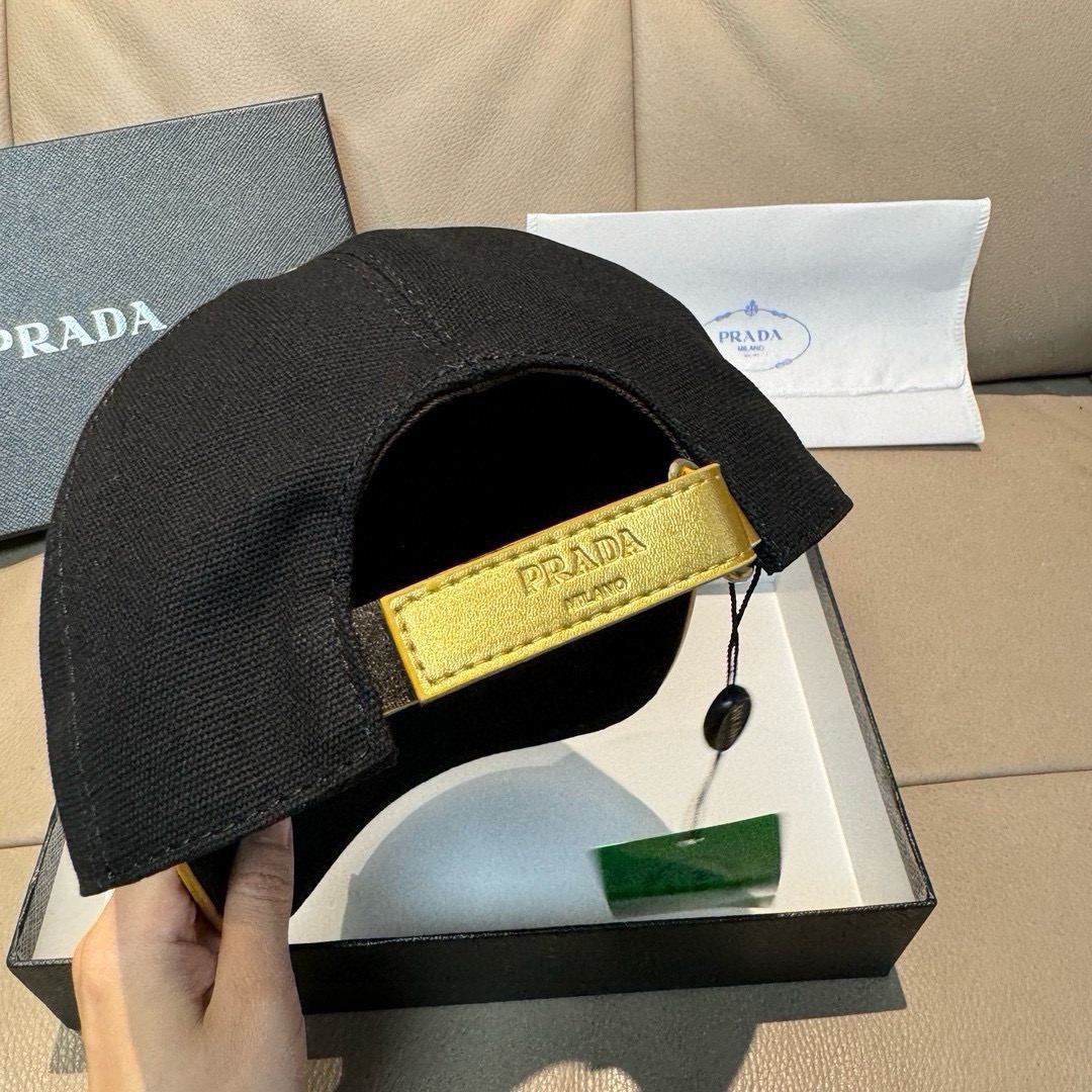 Prada Luxury Designer Fashion Golden Thread Embroidery Baseball Cap Men And Women Sports Street Caps Forward Caps Sun Prevent Baseball Cap Outdoor Hat For Men Casquette Adjustable To Fit Hats With Box