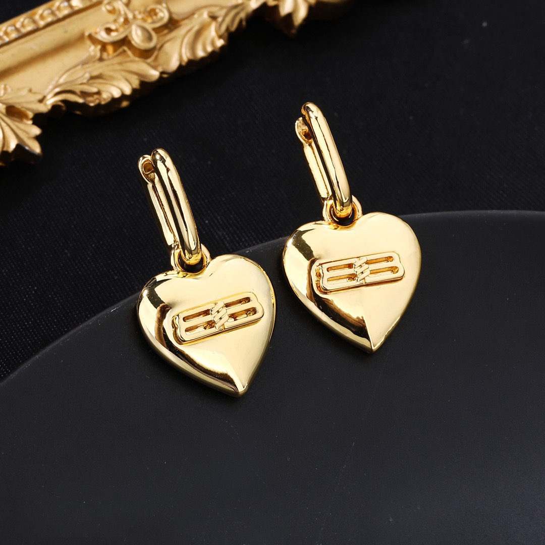 BALENCIAGA Top Quality Stud Fashion Stud Earrings Woman Designer Heart Earring Women Wedding Gifts Jewelry Valentines Day Christmas Birthday Gift