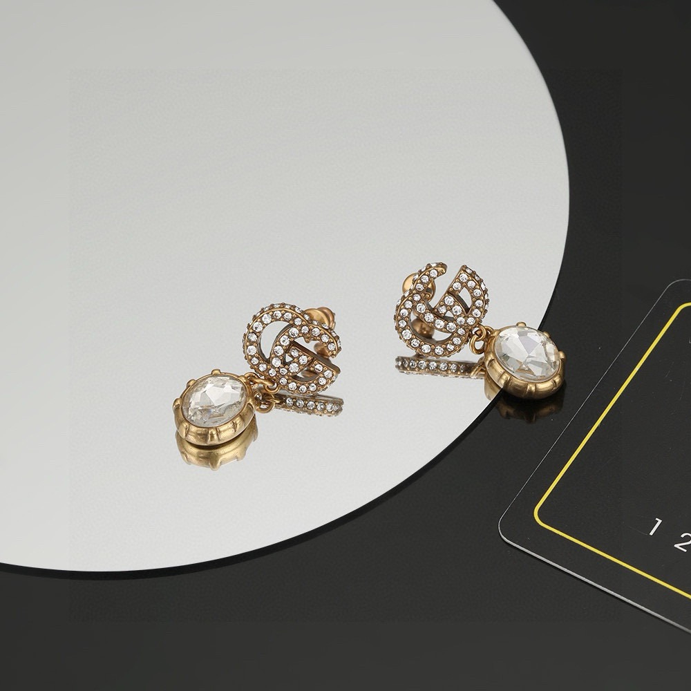 Gucci Top Quality Earrings Fashion Stud Earrings Woman Designer Personalized Colored Diamond Full Diamond Long Earrings Women Wedding Gifts Jewelry Valentines Day Christmas Birthday Gift