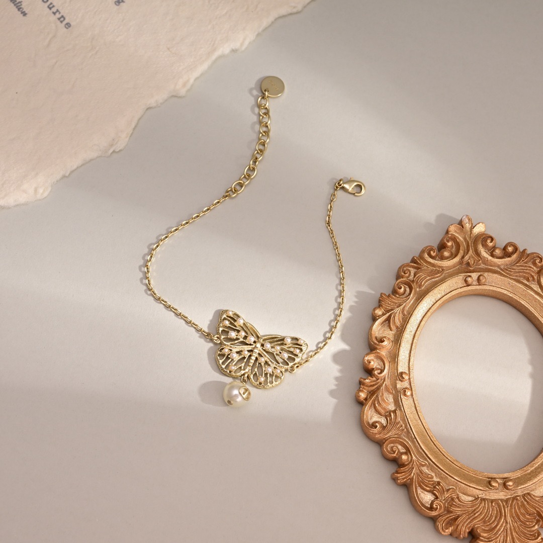 Dior Designer Butterfly Chain Bracelet High Quality Charm Bracelets Fashionable Luxury Jewelry For Women Classic Luxury Wedding Party Accessories Valentines Day Christmas Birthday Gift