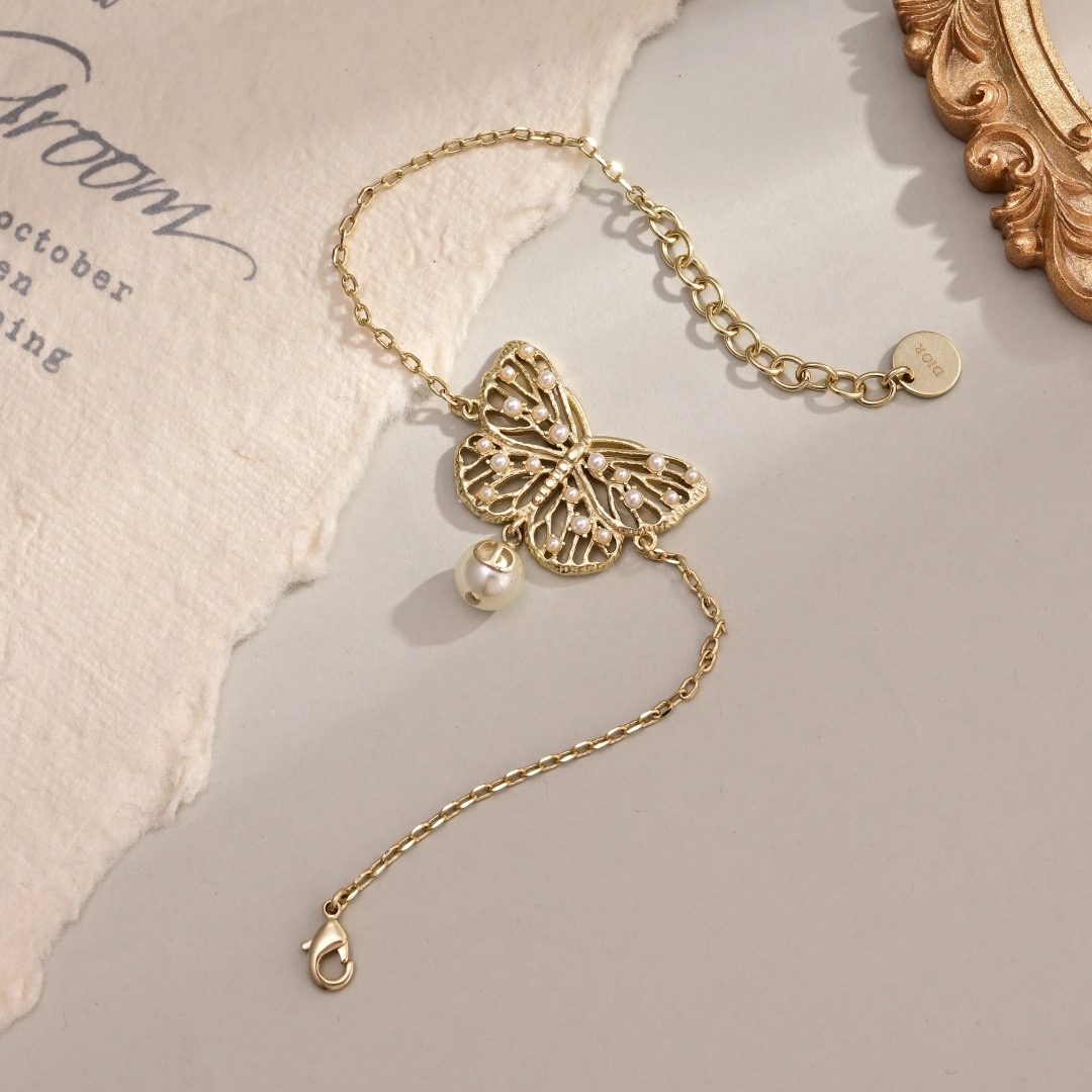 Dior Designer Butterfly Chain Bracelet High Quality Charm Bracelets Fashionable Luxury Jewelry For Women Classic Luxury Wedding Party Accessories Valentines Day Christmas Birthday Gift