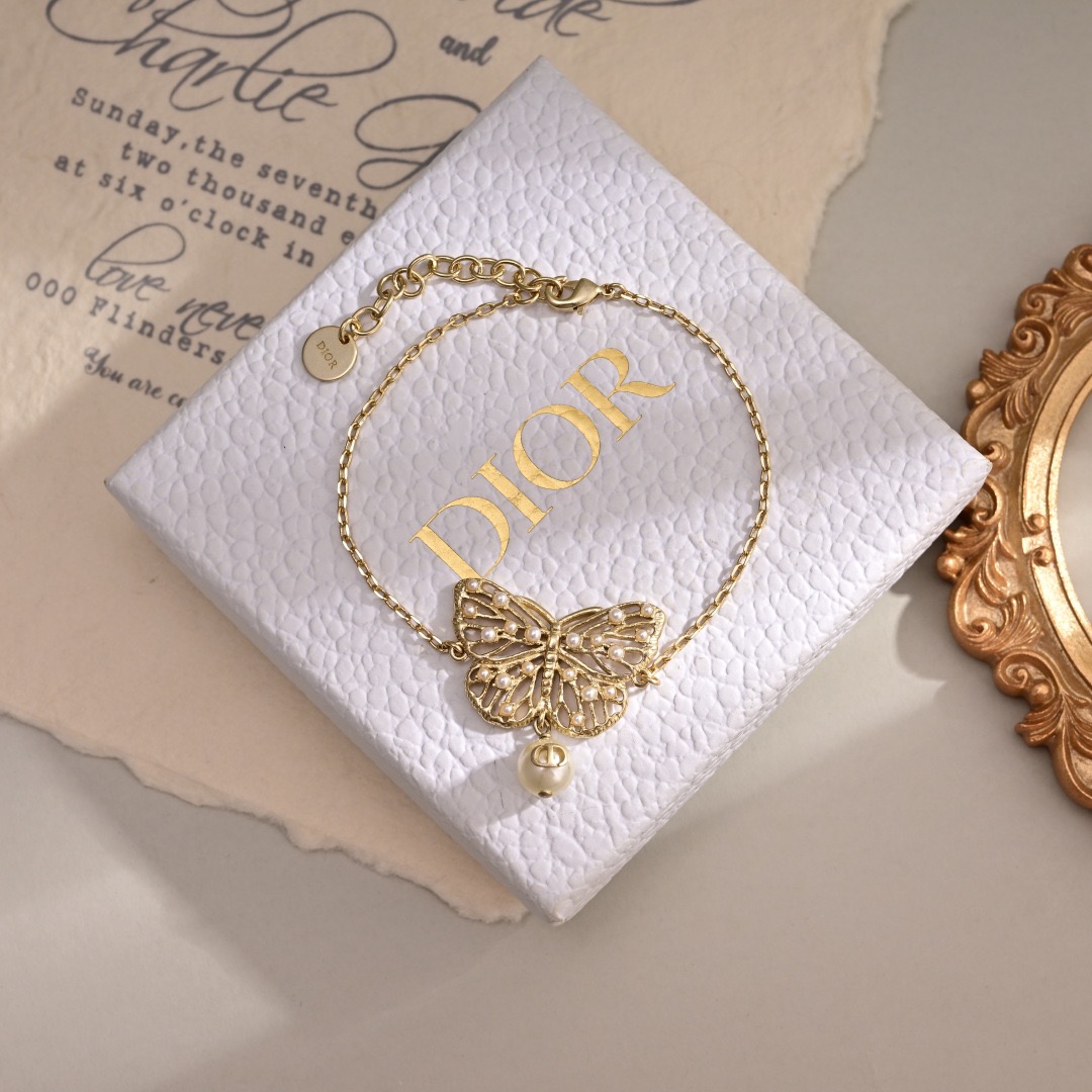 Dior Designer Butterfly Chain Bracelet High Quality Charm Bracelets Fashionable Luxury Jewelry For Women Classic Luxury Wedding Party Accessories Valentines Day Christmas Birthday Gift
