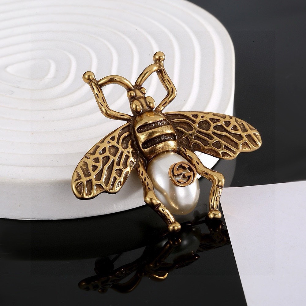 Gucci Luxury Women Men Bee Designer Brooches Inlay Pearl Jewelry Metal Brooch Charm Pearl Pin Marry Christmas Party Gift Accessorie