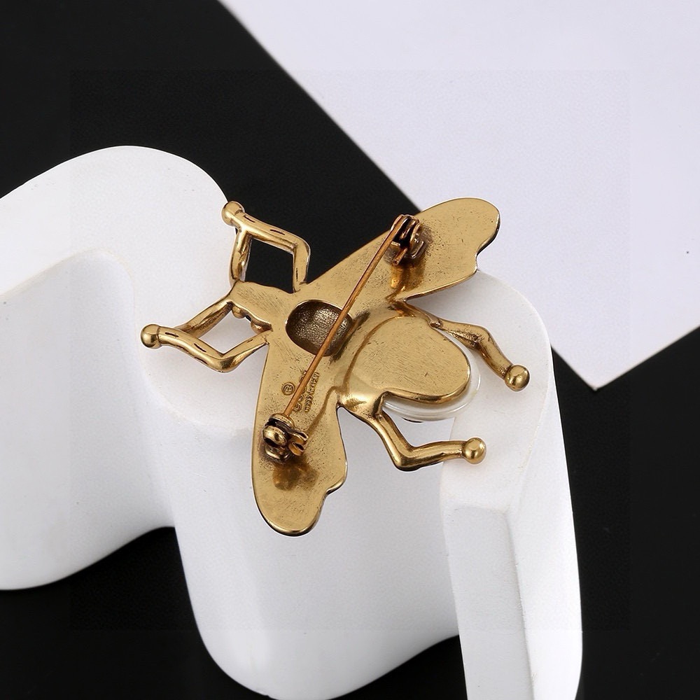 Gucci Luxury Women Men Bee Designer Brooches Inlay Pearl Jewelry Metal Brooch Charm Pearl Pin Marry Christmas Party Gift Accessorie