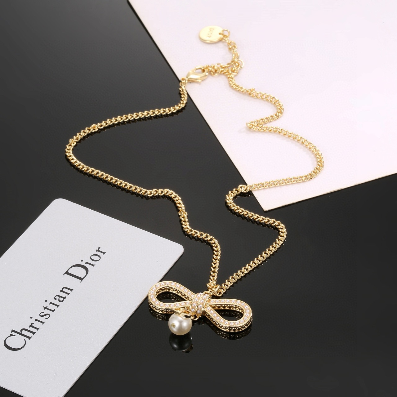 Dior Luxury Necklace Elegant Necklaces Butterfly Knot Pearl Designer Necklaces Women Top Quality Pendant Fashion Jewellery Designer For Women Gifts For Her Valentines Day Christmas Birthday Gift