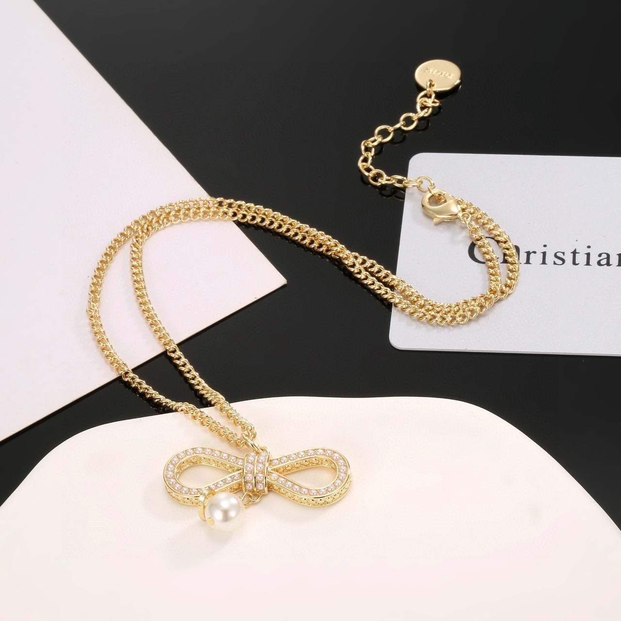 Dior Luxury Necklace Elegant Necklaces Butterfly Knot Pearl Designer Necklaces Women Top Quality Pendant Fashion Jewellery Designer For Women Gifts For Her Valentines Day Christmas Birthday Gift
