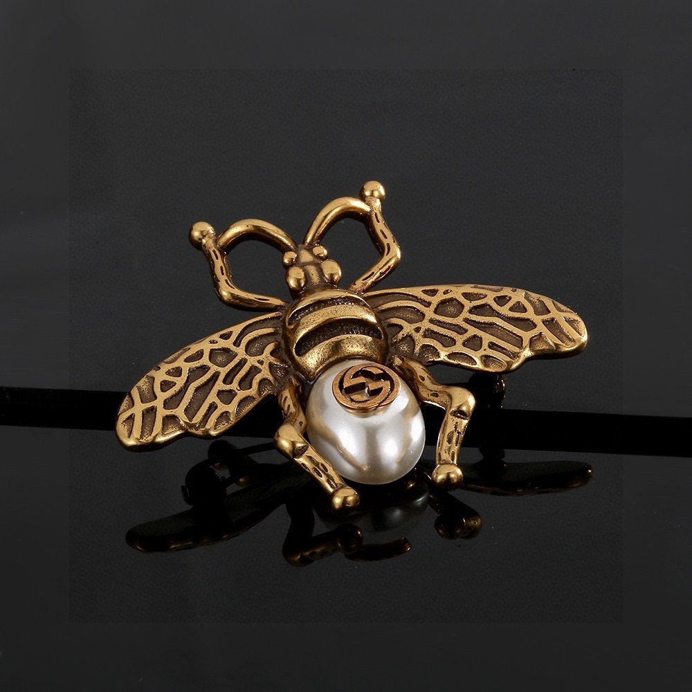Gucci Luxury Women Men Bee Designer Brooches Inlay Pearl Jewelry Metal Brooch Charm Pearl Pin Marry Christmas Party Gift Accessorie