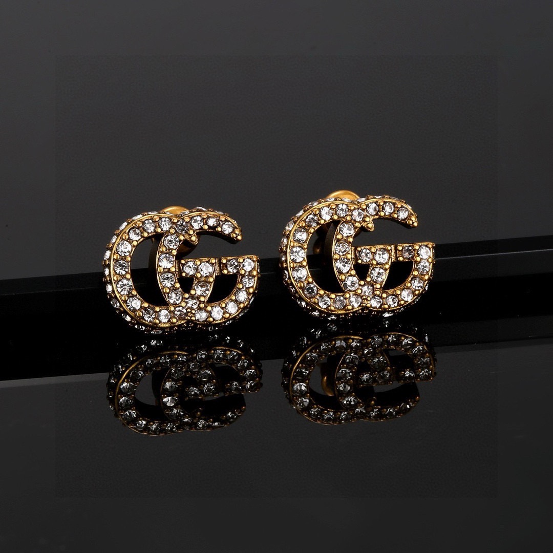 Gucci Top Quality Earrings Fashion Stud Earrings Woman Designer Personalized Diamond Full Diamond Long Earrings Women Wedding Gifts Jewelry Valentines Day Christmas Birthday Gift