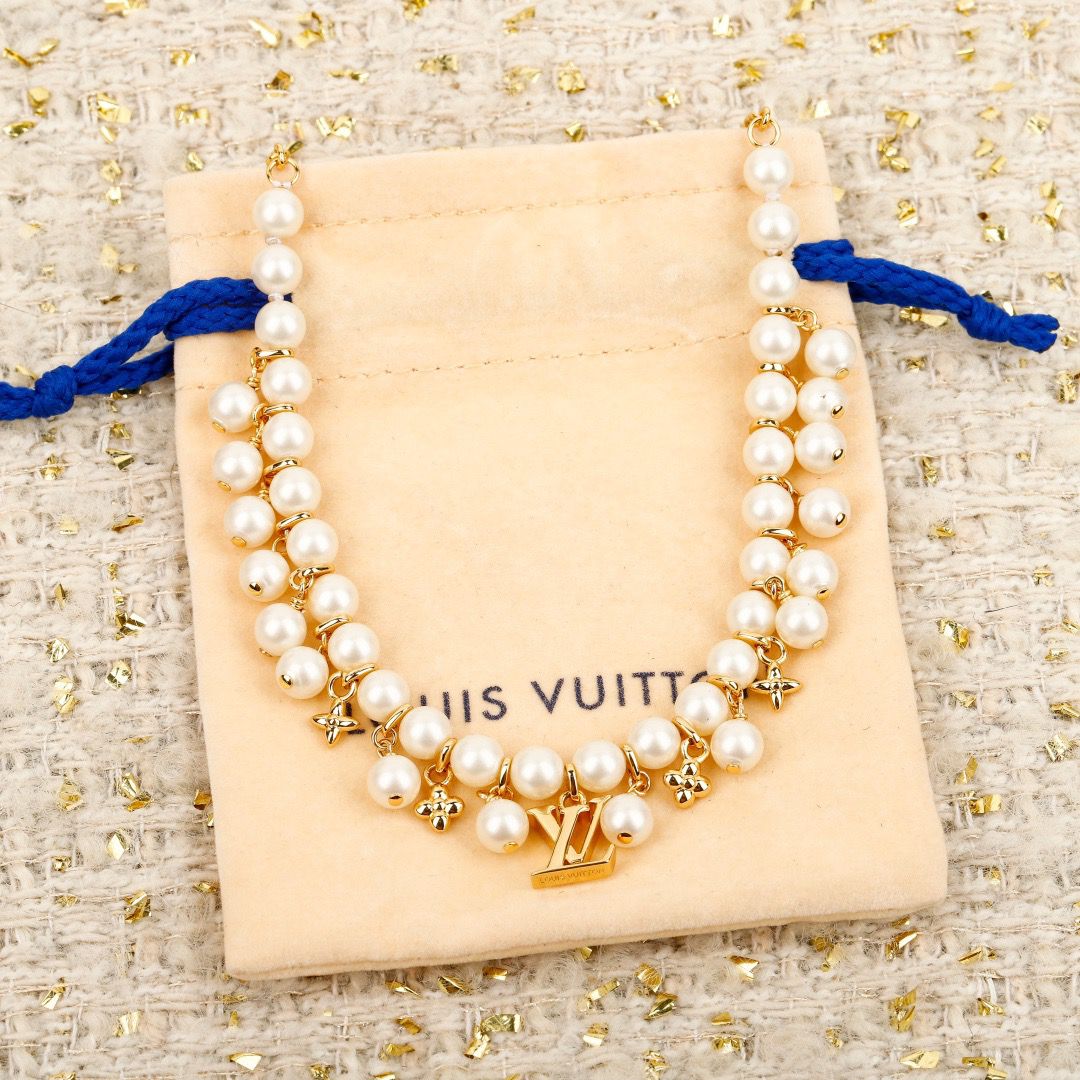 LV Luxury Necklace Elegant Necklaces Designer Pearl Multi Accessory Tassel Necklace Women Top Quality Pendant Fashion Jewellery Designer For Women Gifts For Her Valentines Day Christmas Birthday Gift