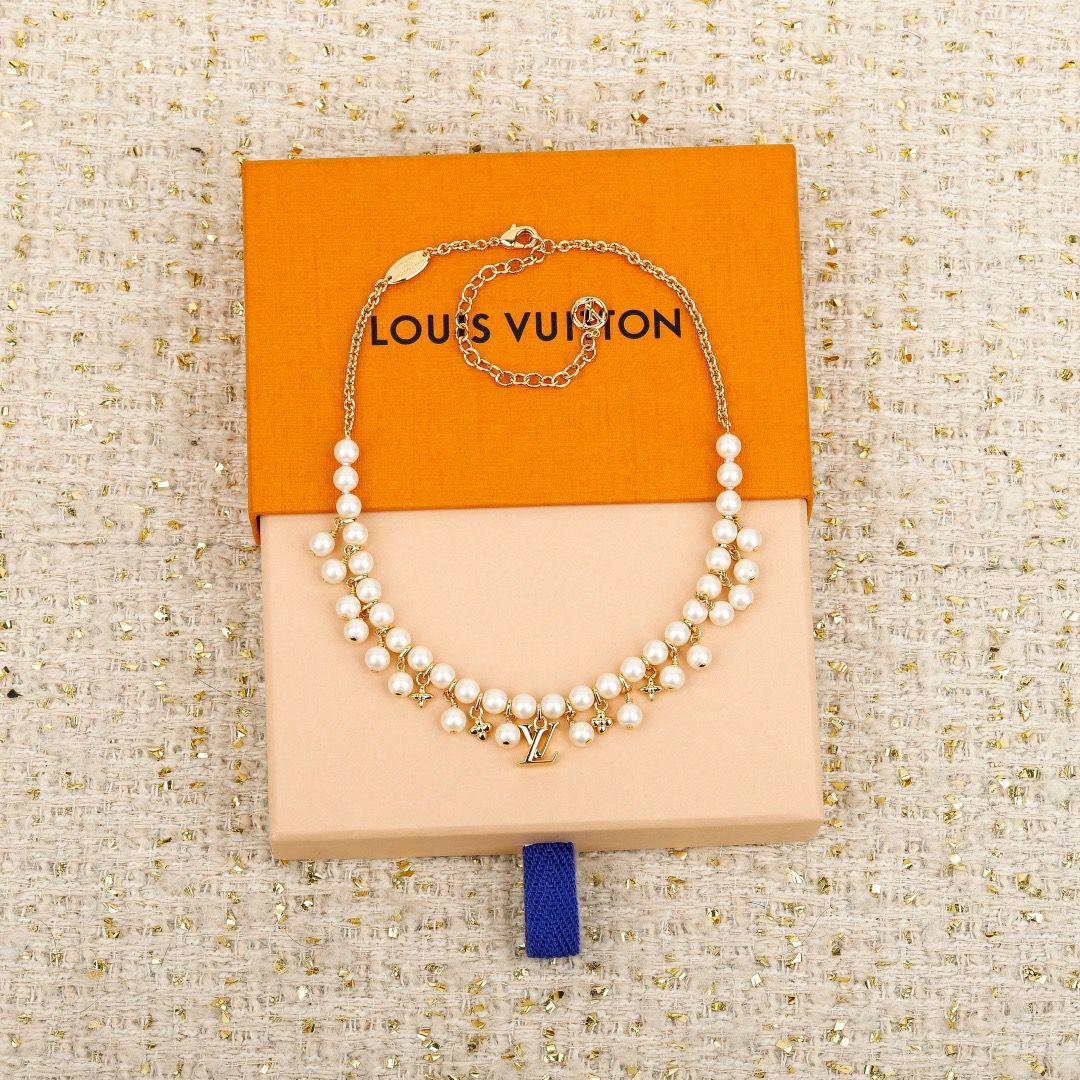 LV Luxury Necklace Elegant Necklaces Designer Pearl Multi Accessory Tassel Necklace Women Top Quality Pendant Fashion Jewellery Designer For Women Gifts For Her Valentines Day Christmas Birthday Gift