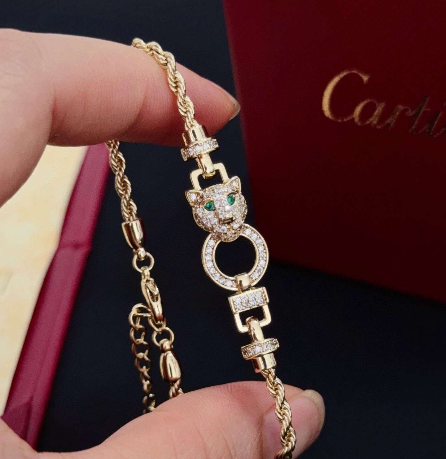 Cartier Designer Leopard Head Diamond Chain Bracelet High Quality Bracelet Fashionable Luxury Jewelry For Women's Men Classic Luxury Wedding Party Accessories Valentines Day Christmas Birthday Gift
