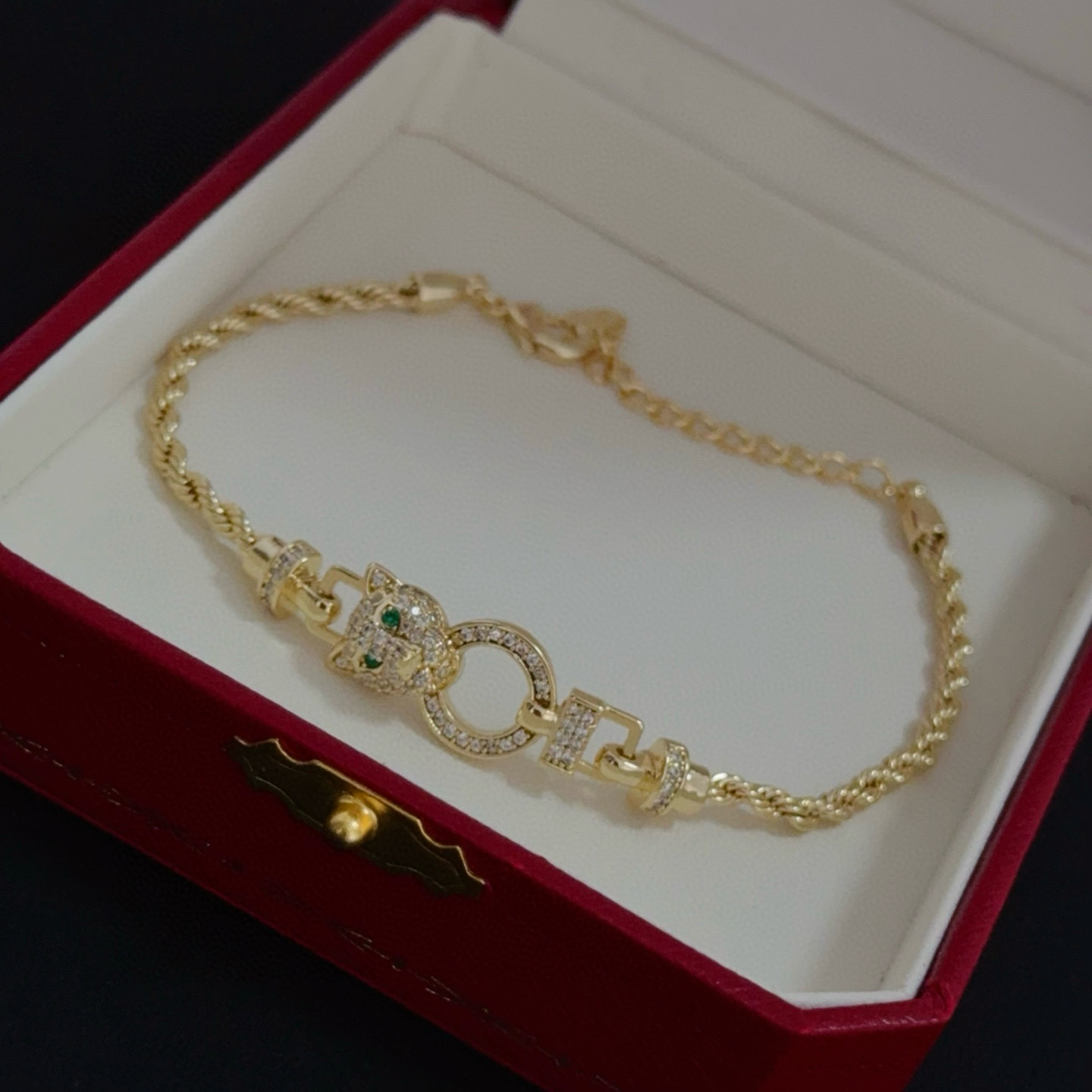 Cartier Designer Leopard Head Diamond Chain Bracelet High Quality Bracelet Fashionable Luxury Jewelry For Women's Men Classic Luxury Wedding Party Accessories Valentines Day Christmas Birthday Gift