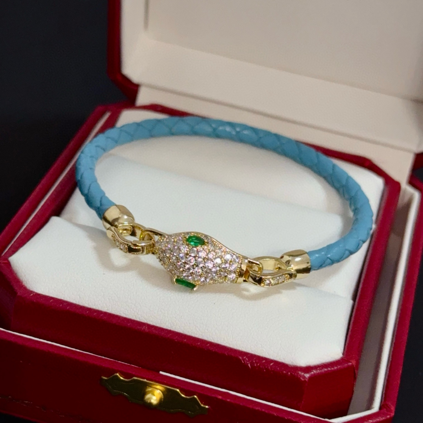 Cartier Designer Snakehead Diamond Studded Leather Rope Bracelet High Quality Bracelet Fashionable Luxury Jewelry For Women's Men Classic Luxury Wedding Party Accessories Valentines Day Christmas Birthday Gift