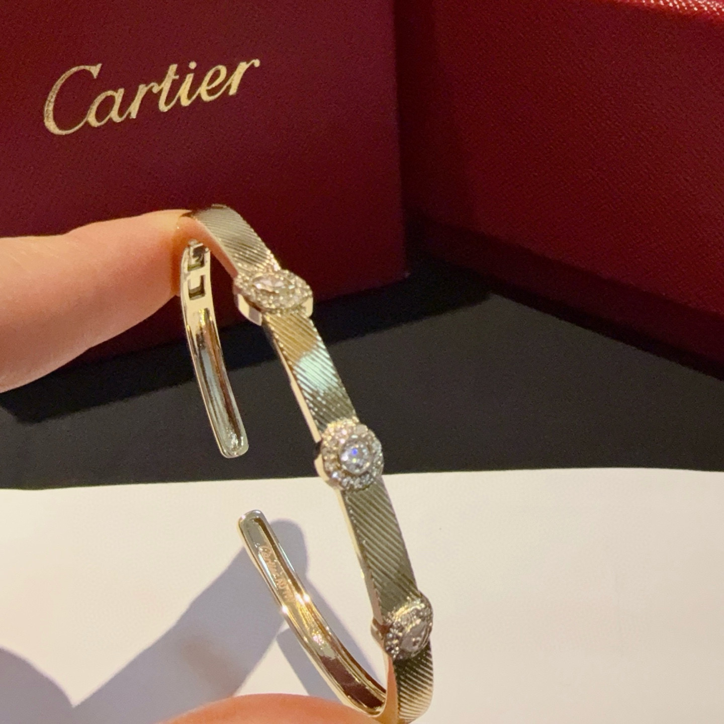 Cartier Designer Diamond Inlaid Open Bracelet High Quality Bracelet Fashionable Luxury Jewelry For Women's Men Classic Luxury Wedding Party Accessories Valentines Day Christmas Birthday Gift